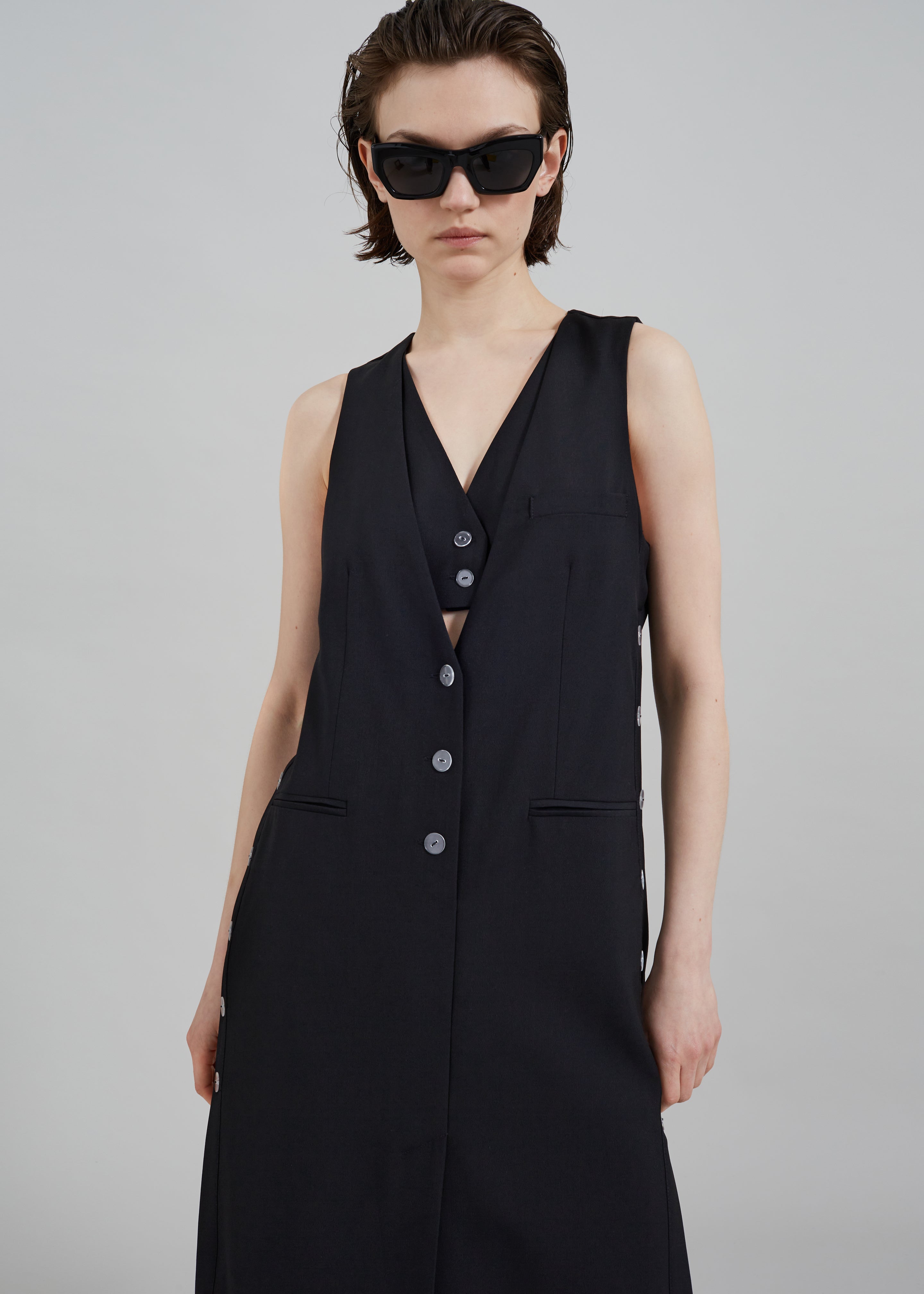 3.1 Phillip Lim Tailored Vest Dress with Set-In Bra - Black – The Frankie  Shop