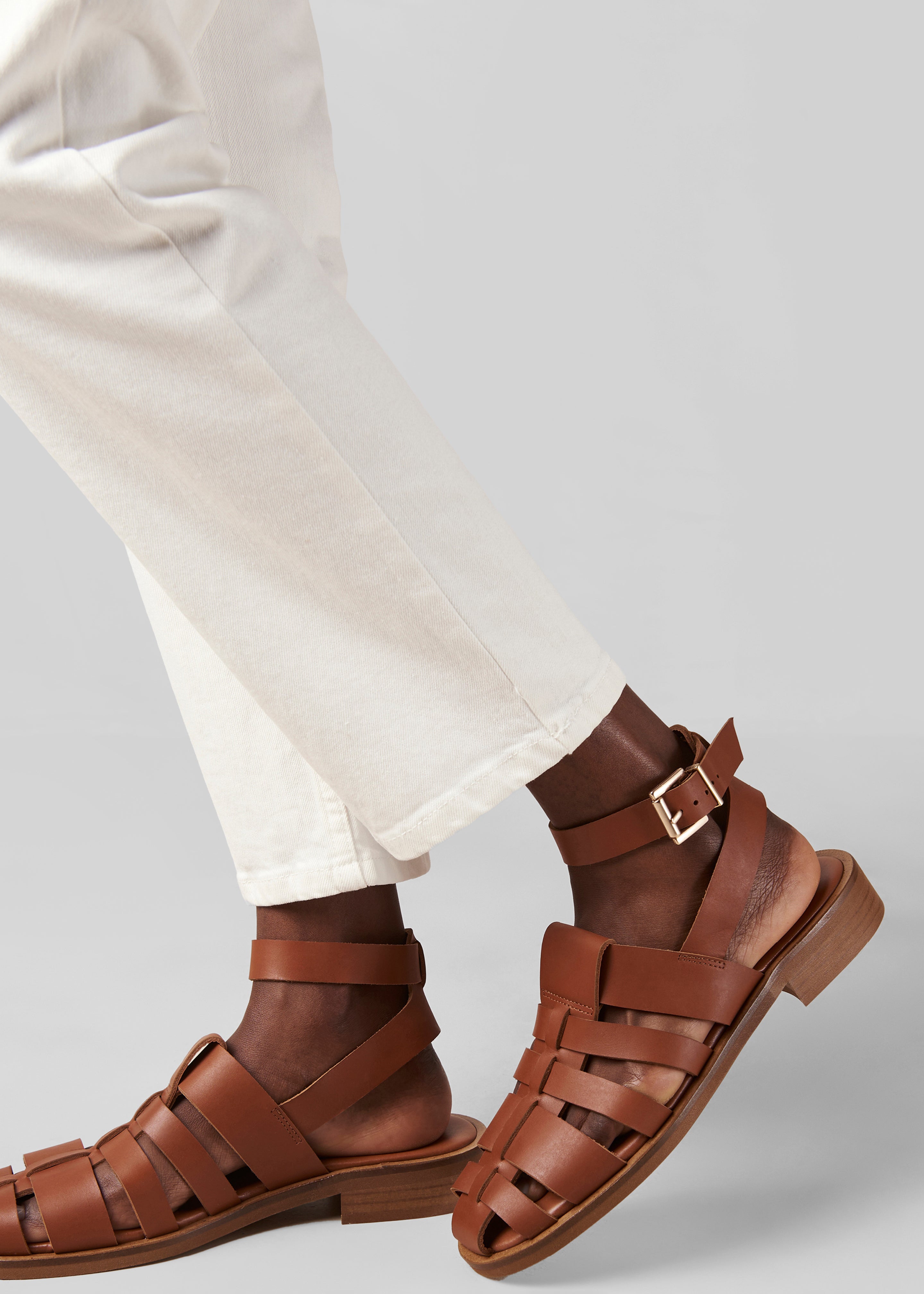 Alohas Perry Leather Sandals - Tan - 1