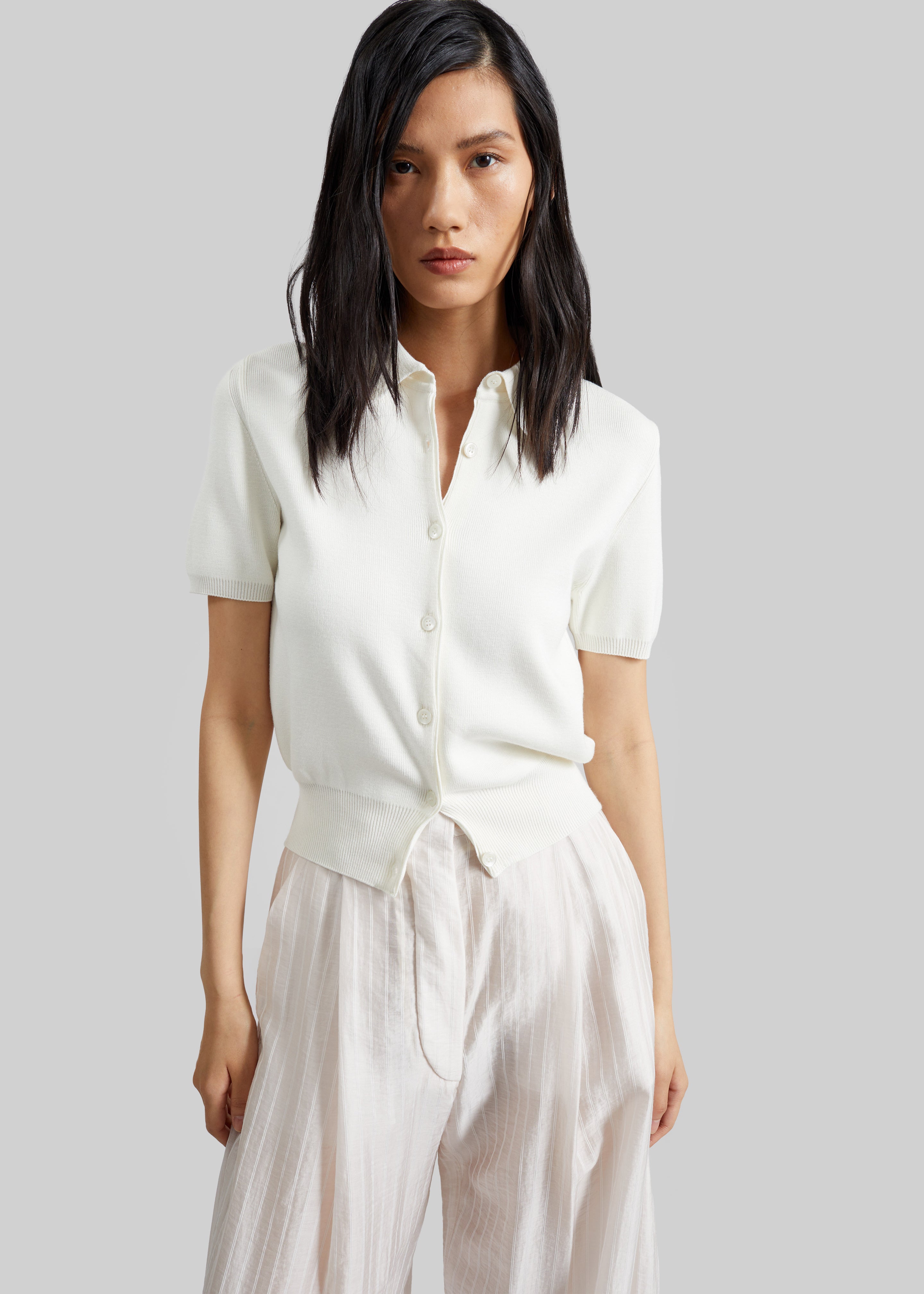 white short sleeve cardigan for dresses Textured V Neck Short Sleeve Cardigan