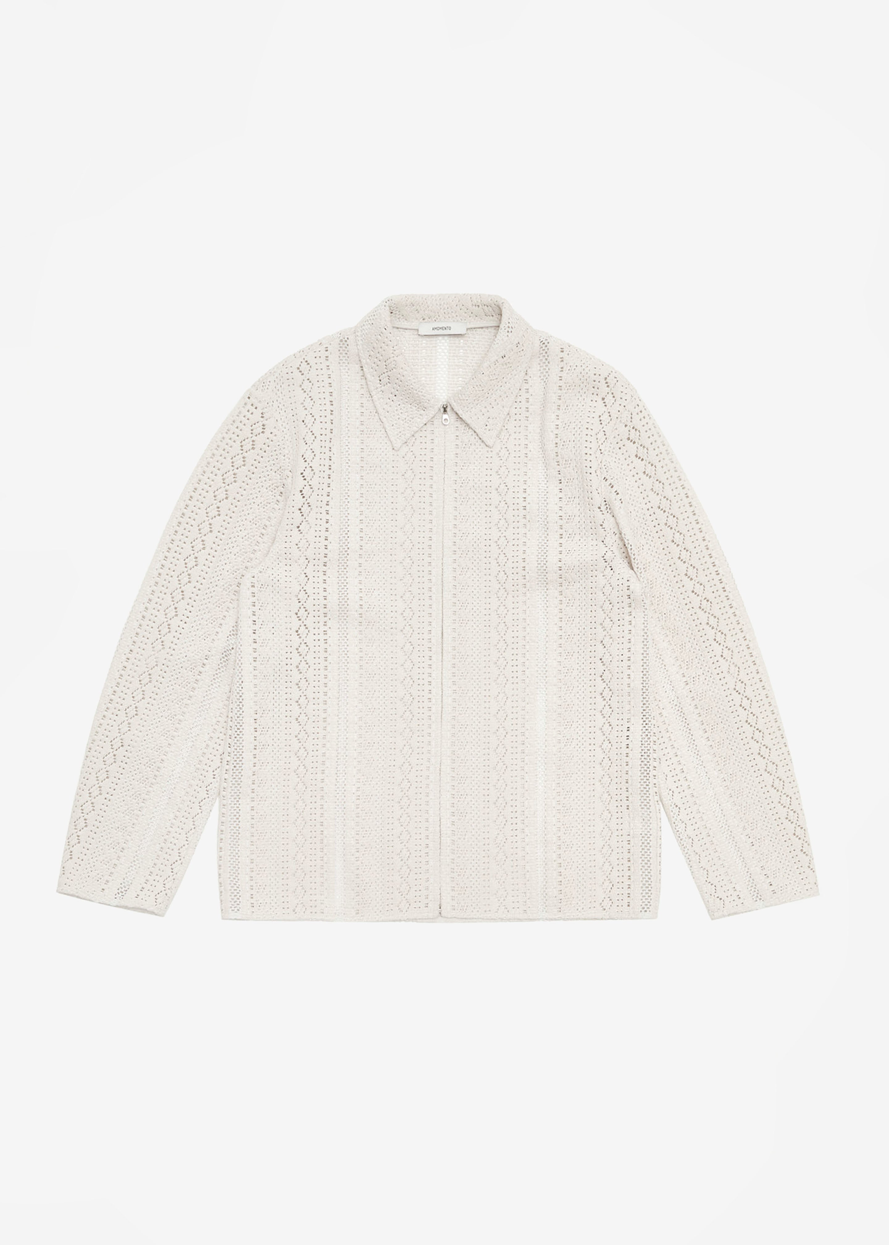 Amomento Crochet Zip-Up Shirt - Ecru - 8