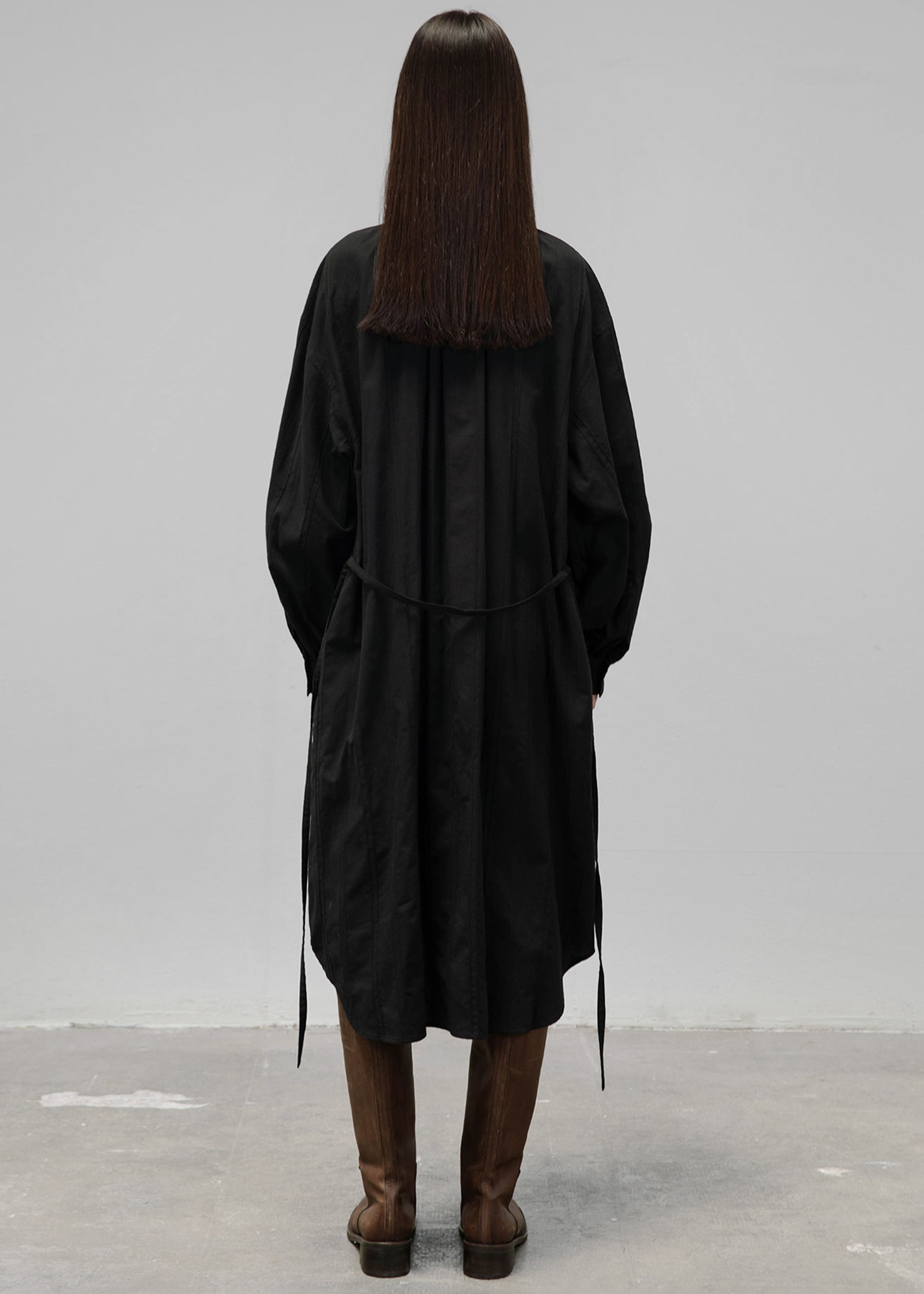 Amomento Shirring Long Dress - Black - 10