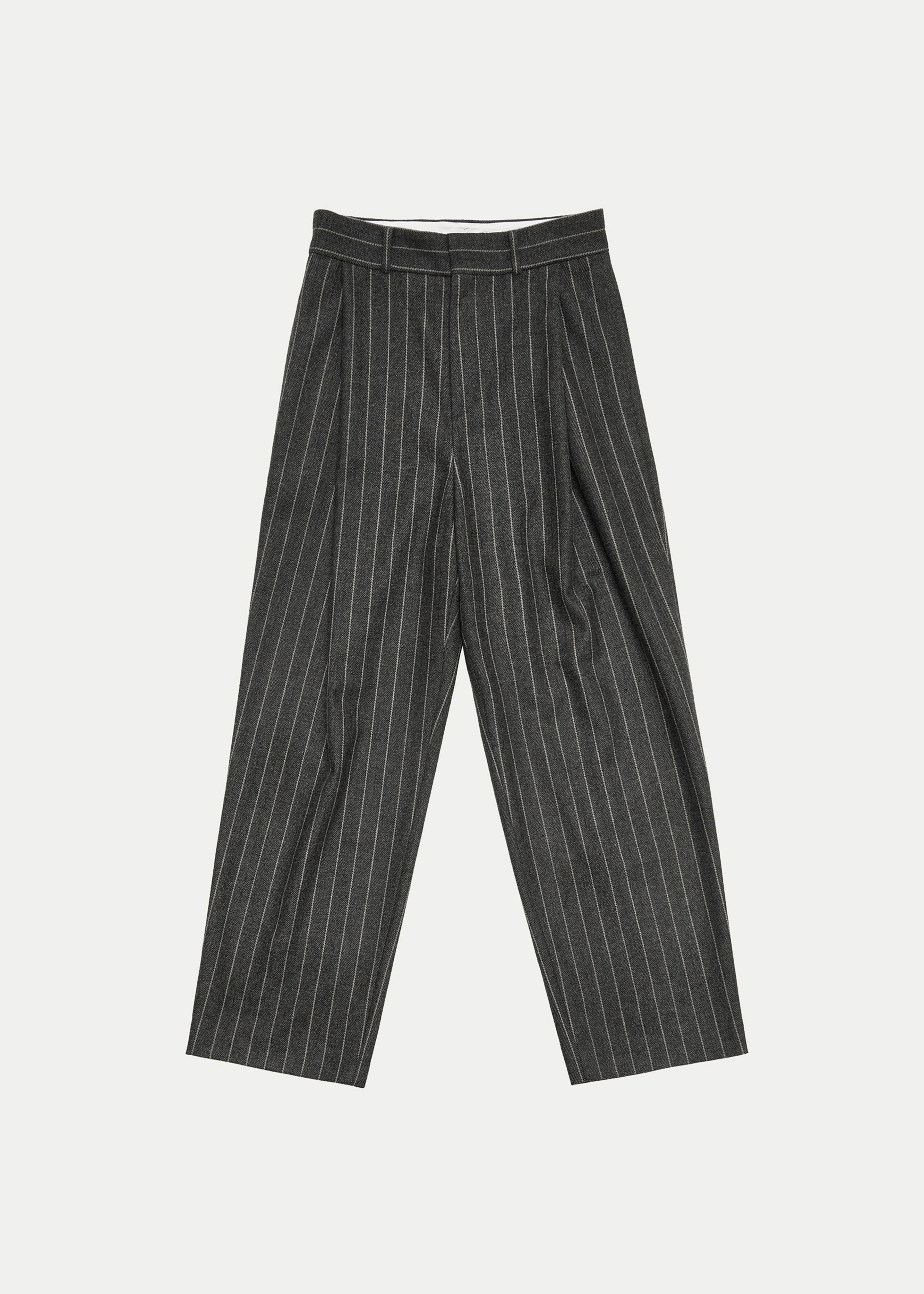 Amomento Wool Stripe Martin Pants - Grey - 7