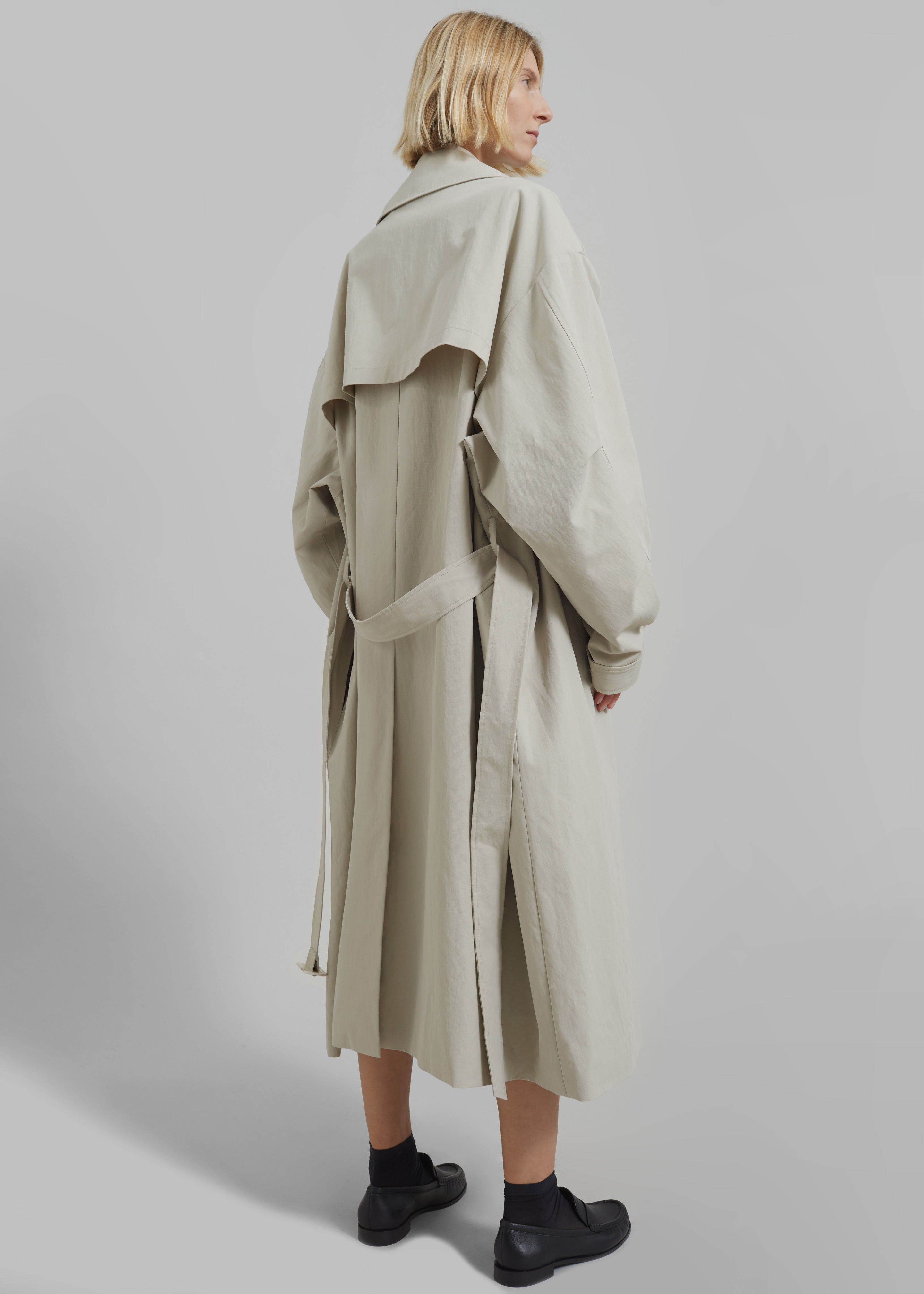 Anika Double Breasted Trench Coat - Beige - 9