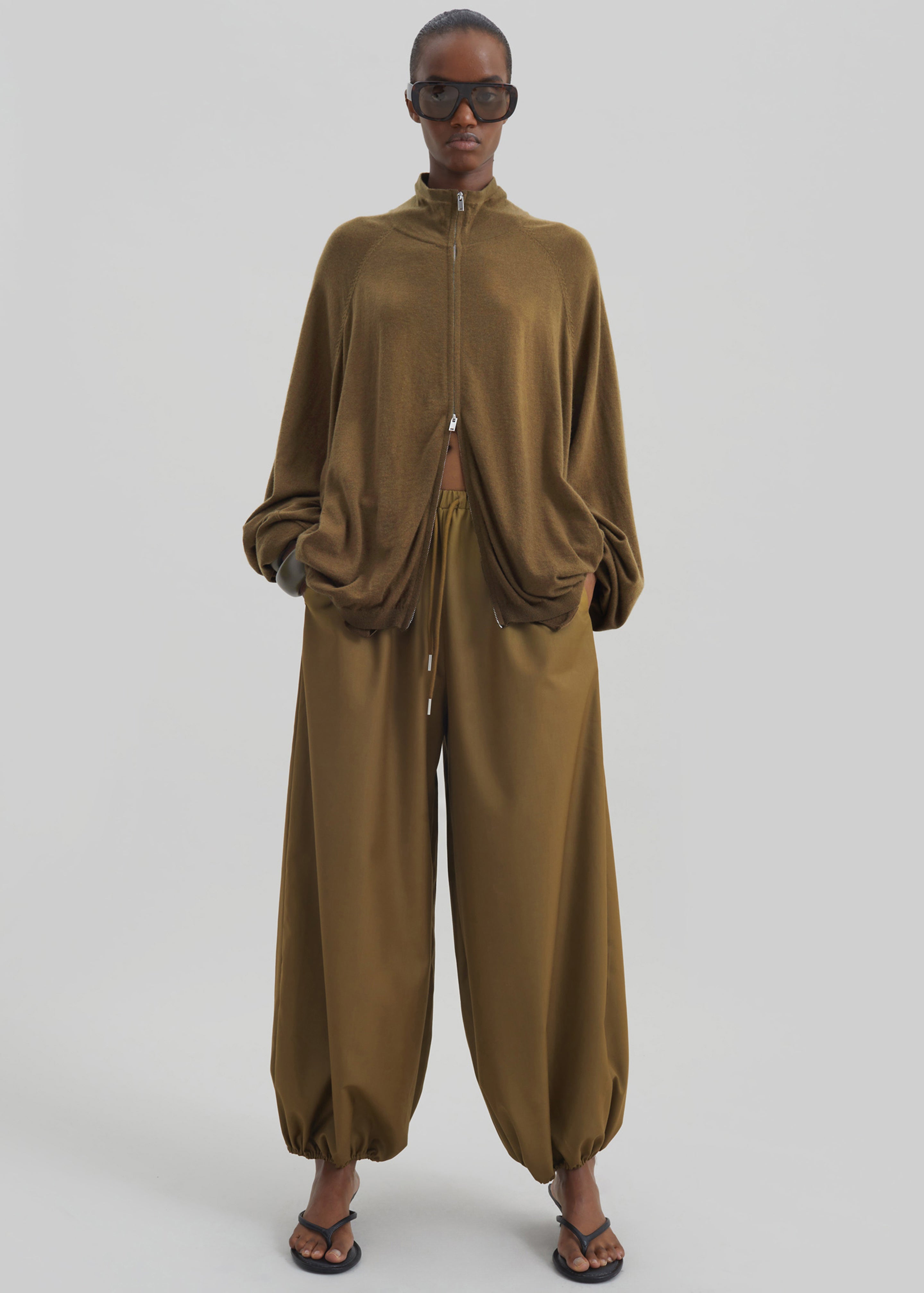 Baxe Knit Track Jacket - Dark Camel – The Frankie Shop
