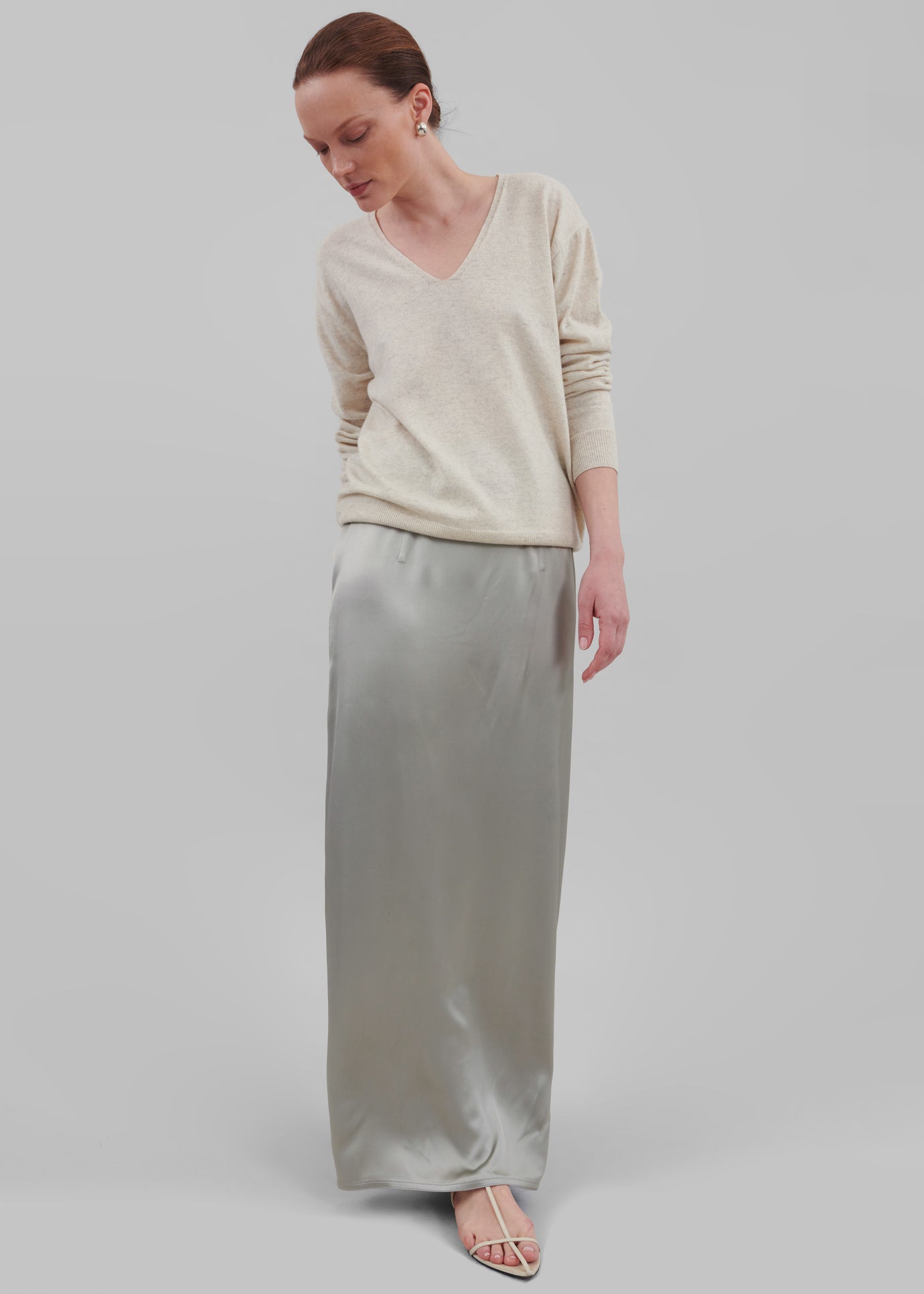 Bevza Ankle Length Skirt - Steel Grey