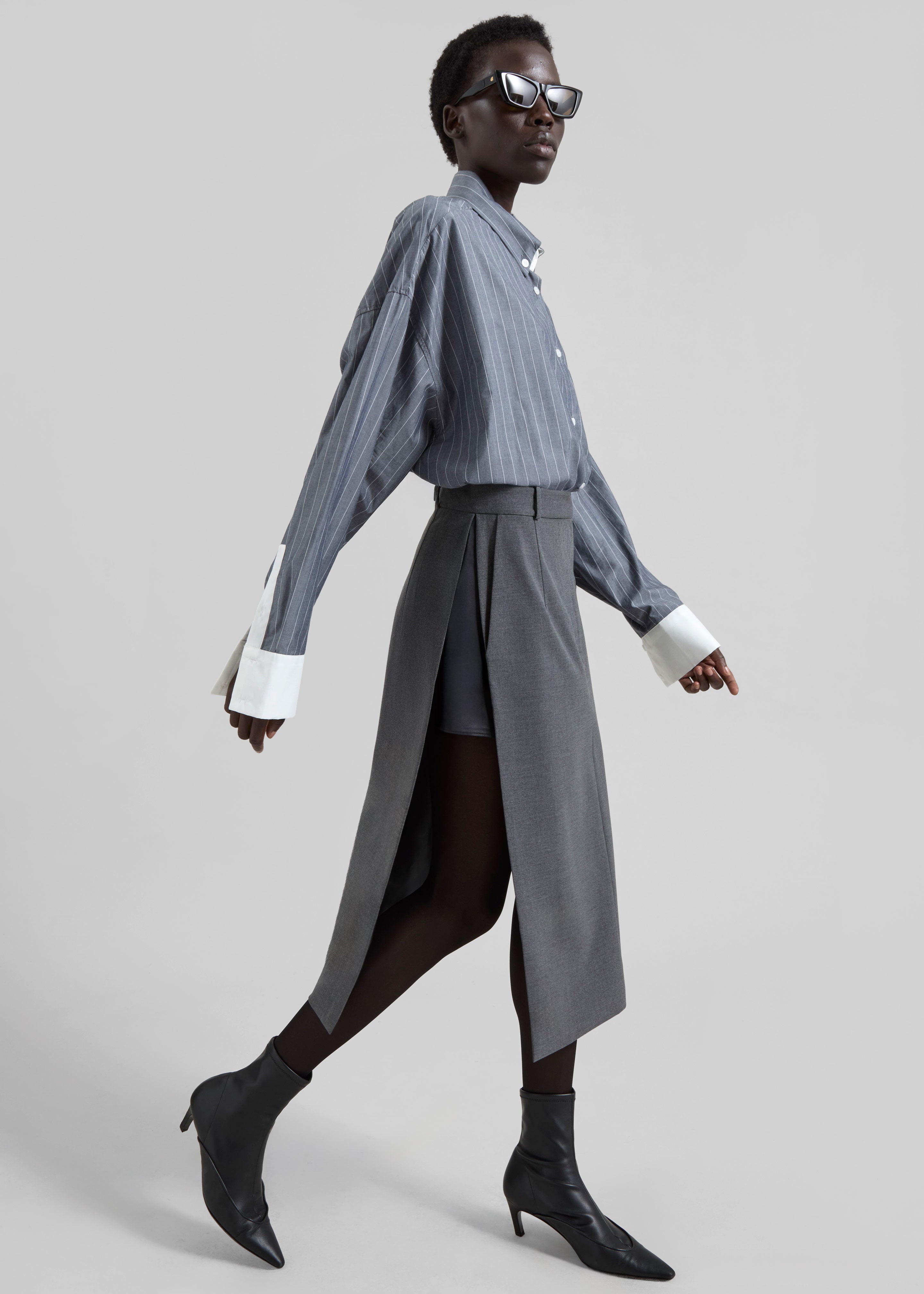 Bevza Skirt With Slits - Dark Grey – The Frankie Shop