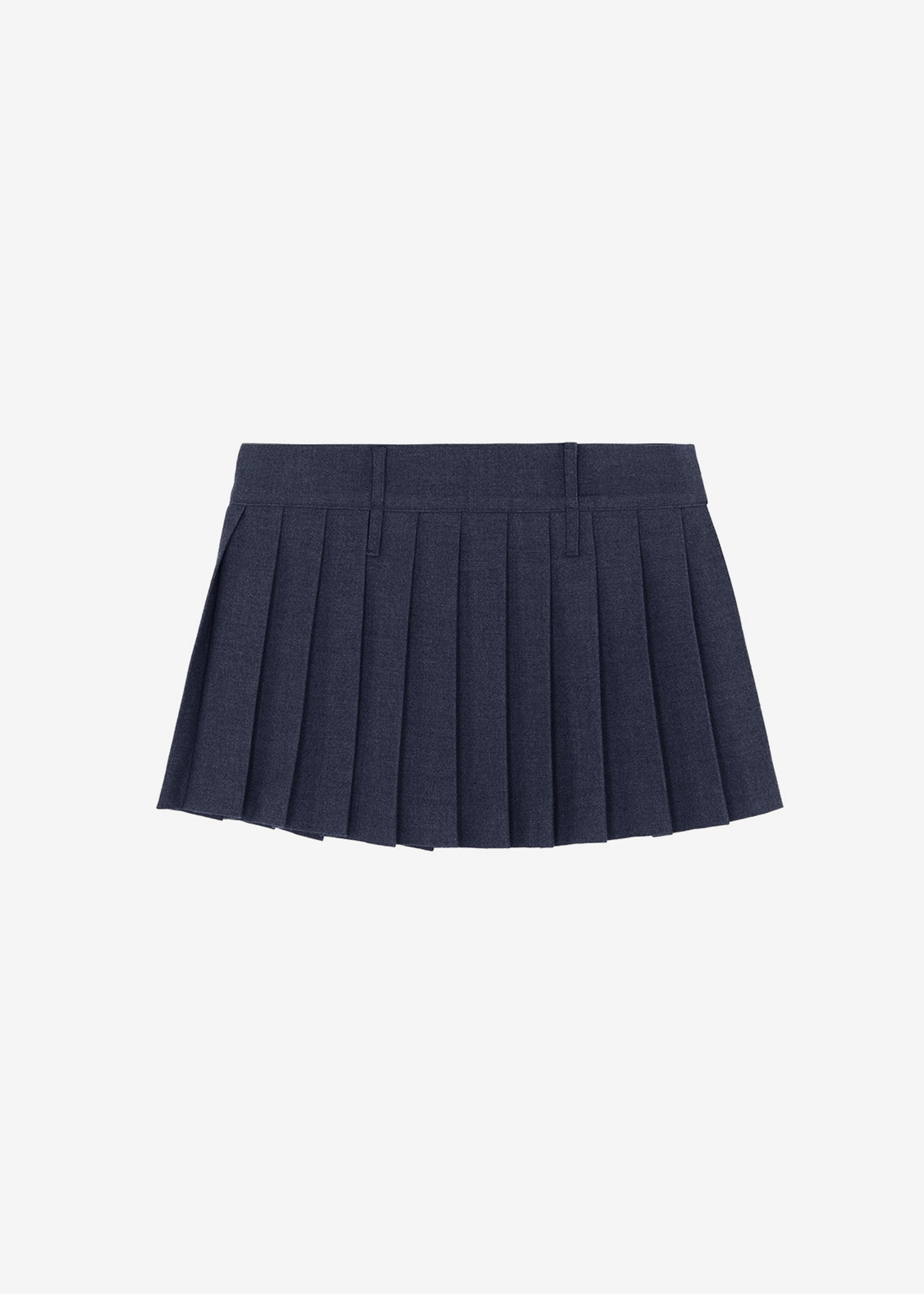 Blake Pleated Denim Mini Skirt - Raw Wash - 9