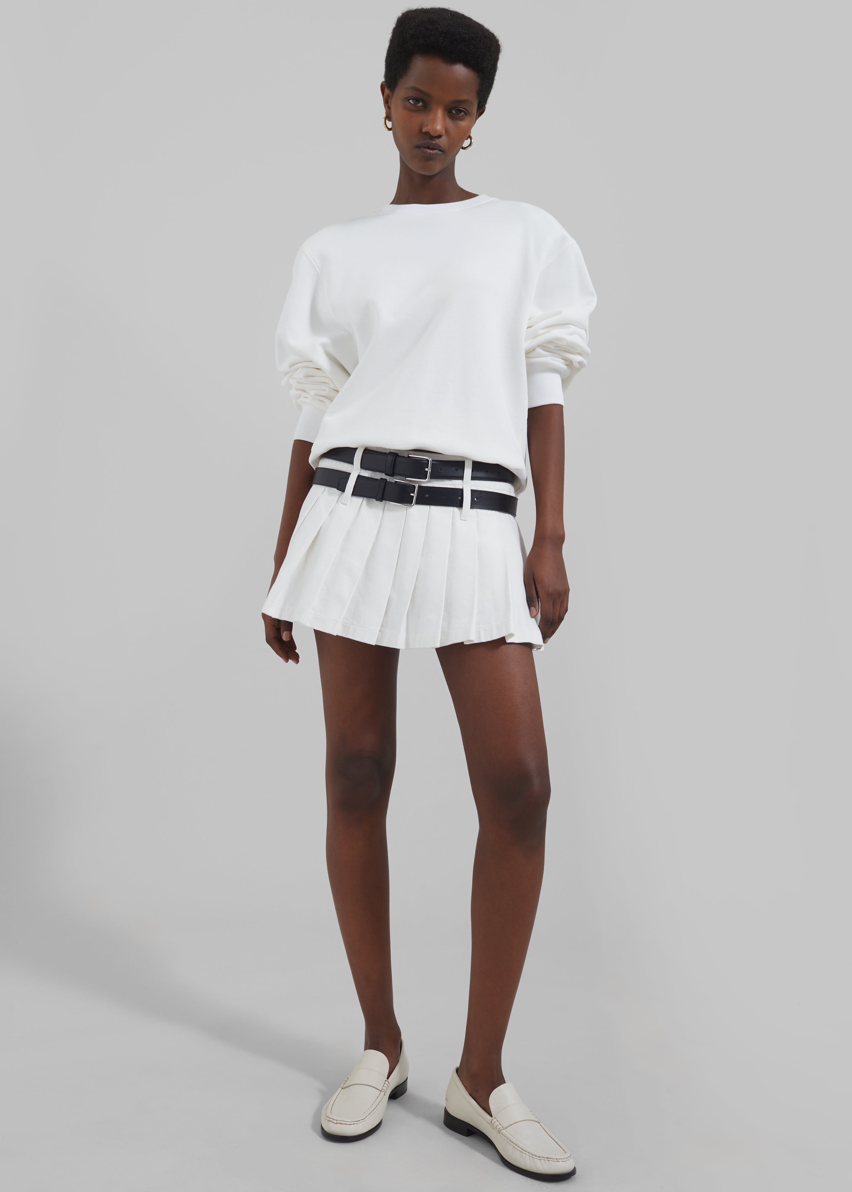 Blake Pleated Mini Skirt - White - 7