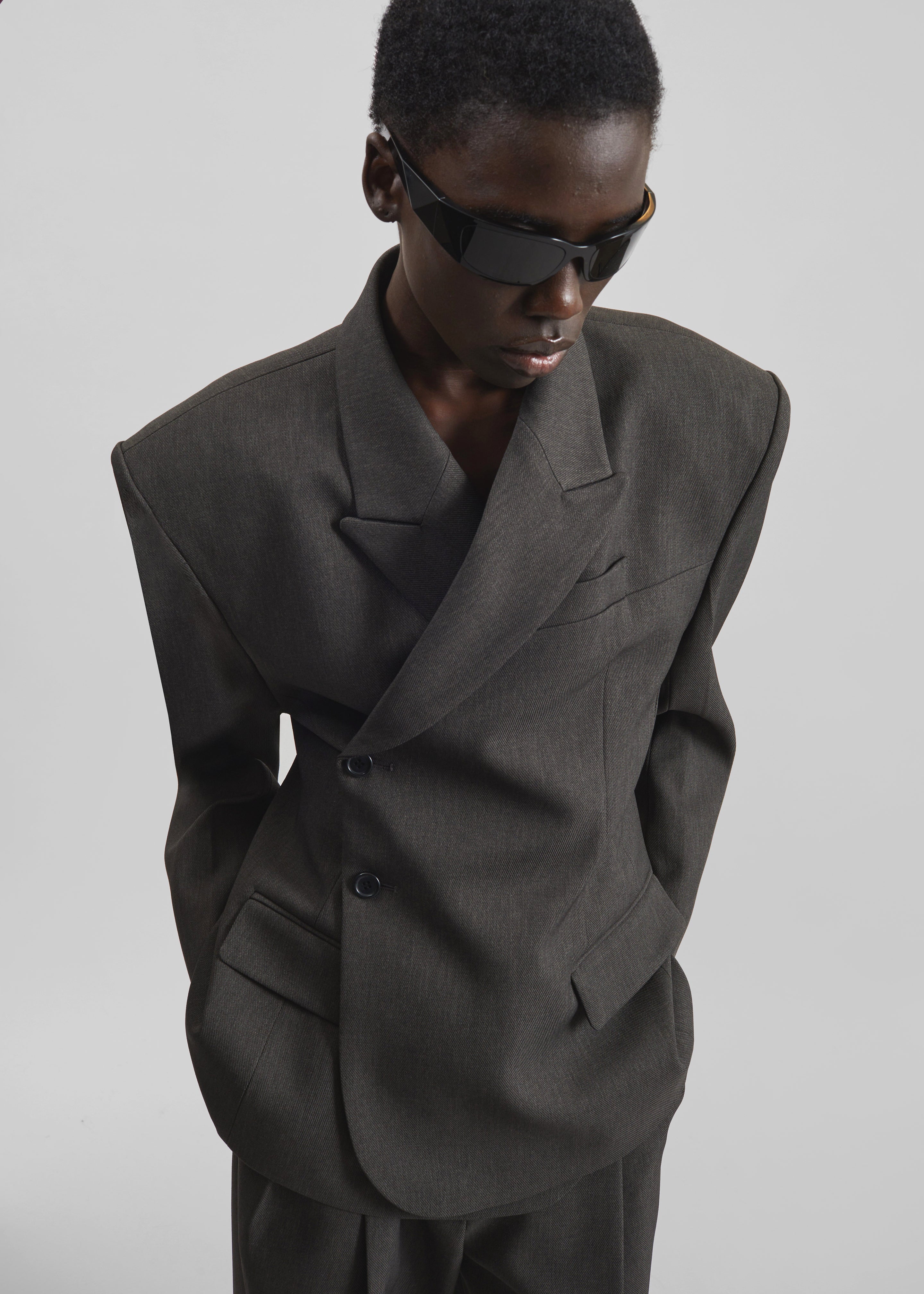 Blerick Crossover Blazer - Dark Grey – The Frankie Shop