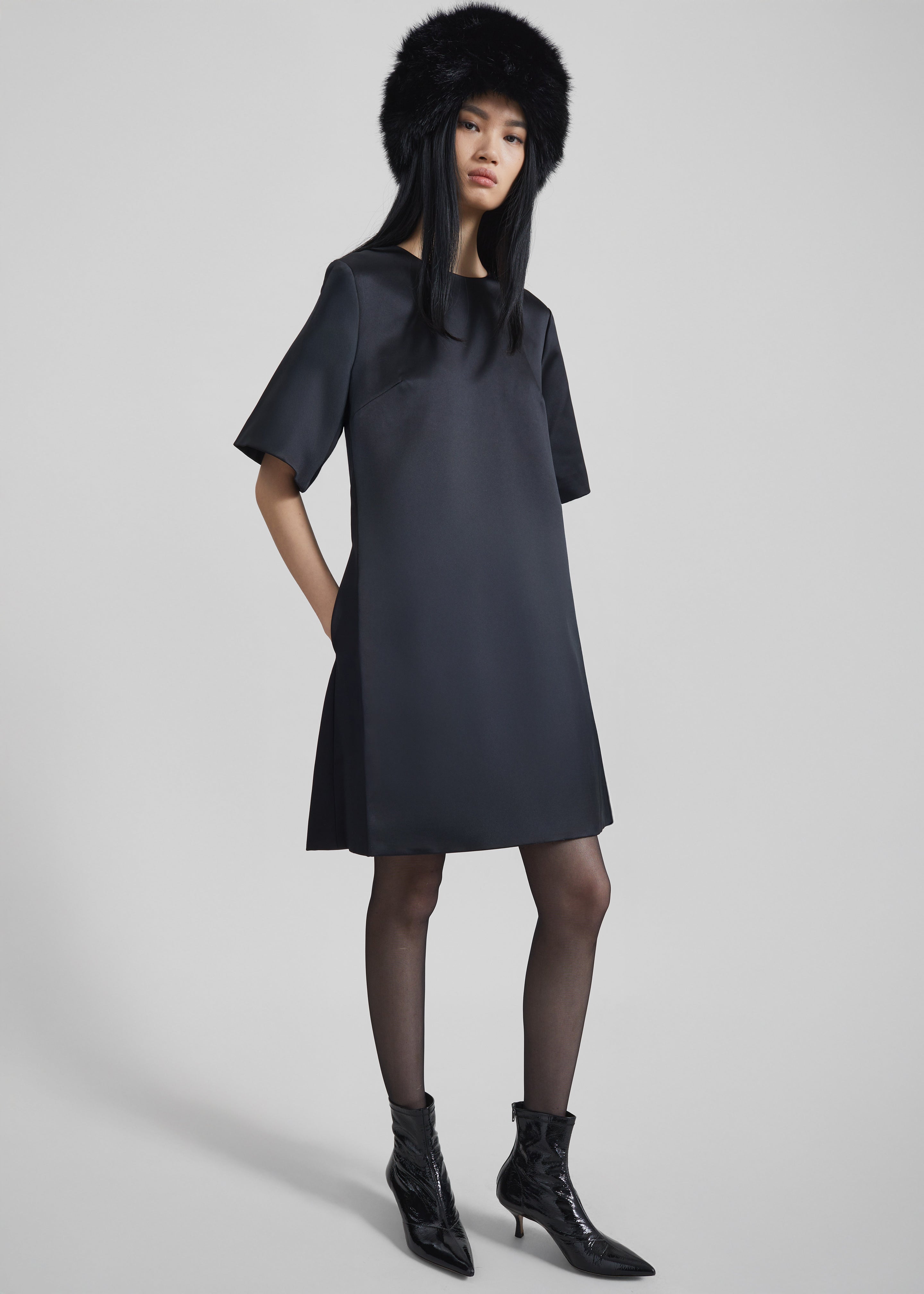 by malene birger leather dress BY MALENE BIRGER Cebello Croc-Embossed Leather Midi Dress