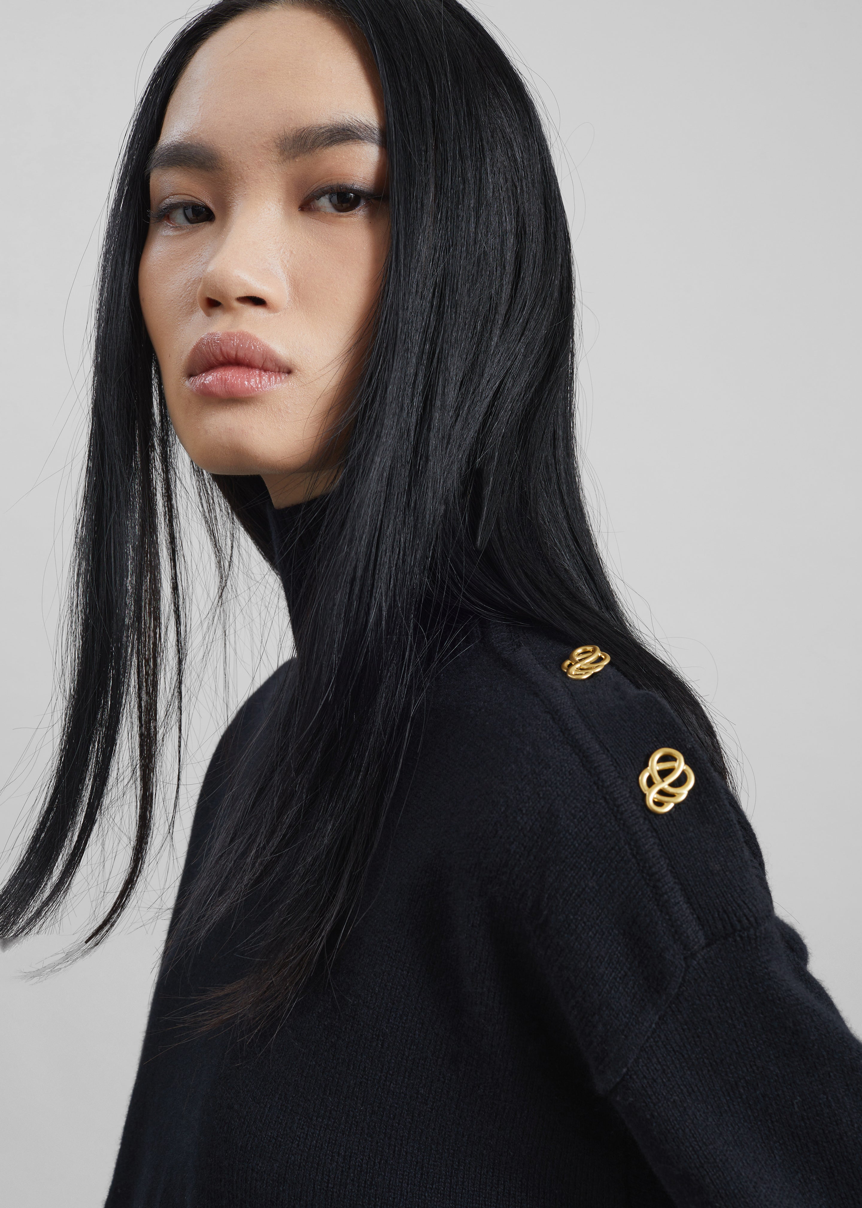 BY MALENE BIRGER (バイマレーネビルガー) ★ ＃② Q56731001 GRETA コットンカシミヤロングプルオーバー レディース ブラック XXS By Malene Birger Vanille Wool Sweater - Black – The Frankie Shop