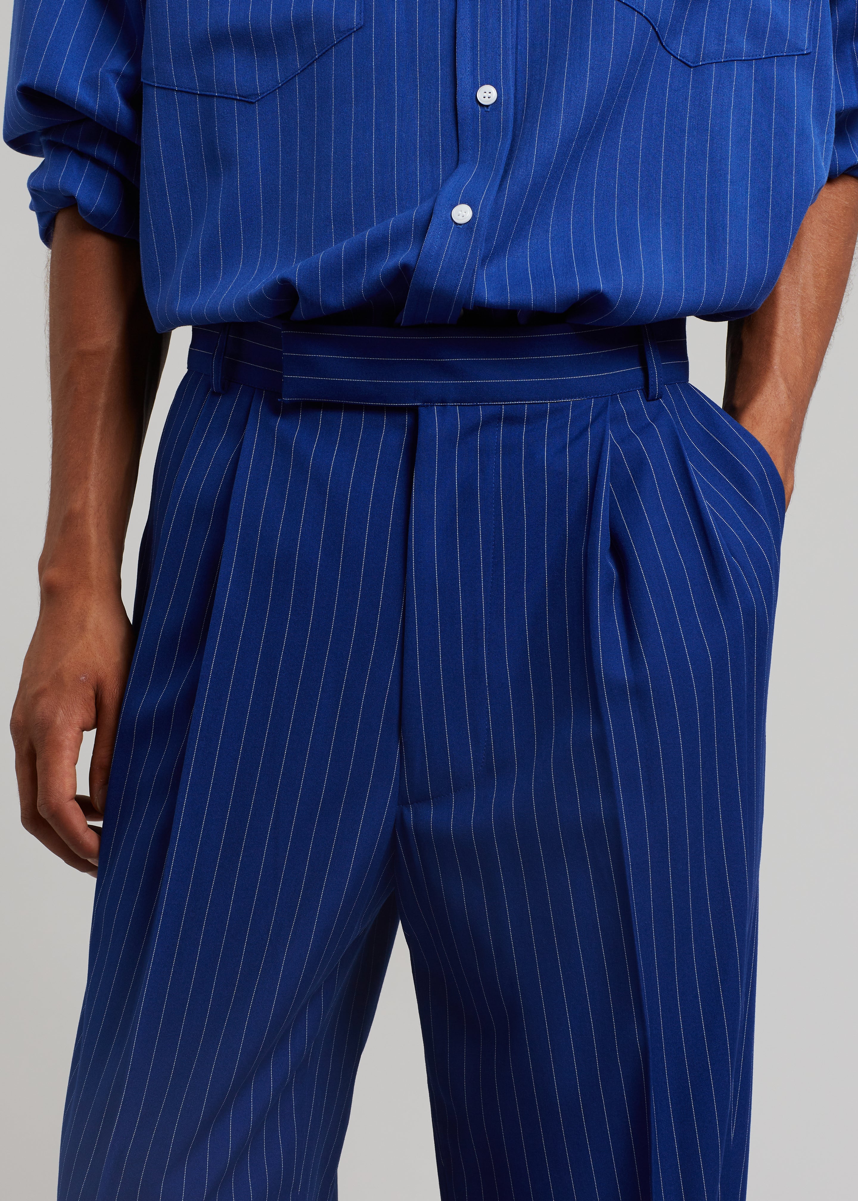 Beo Fluid Stripe Suit Pants - Deep Blue - 2