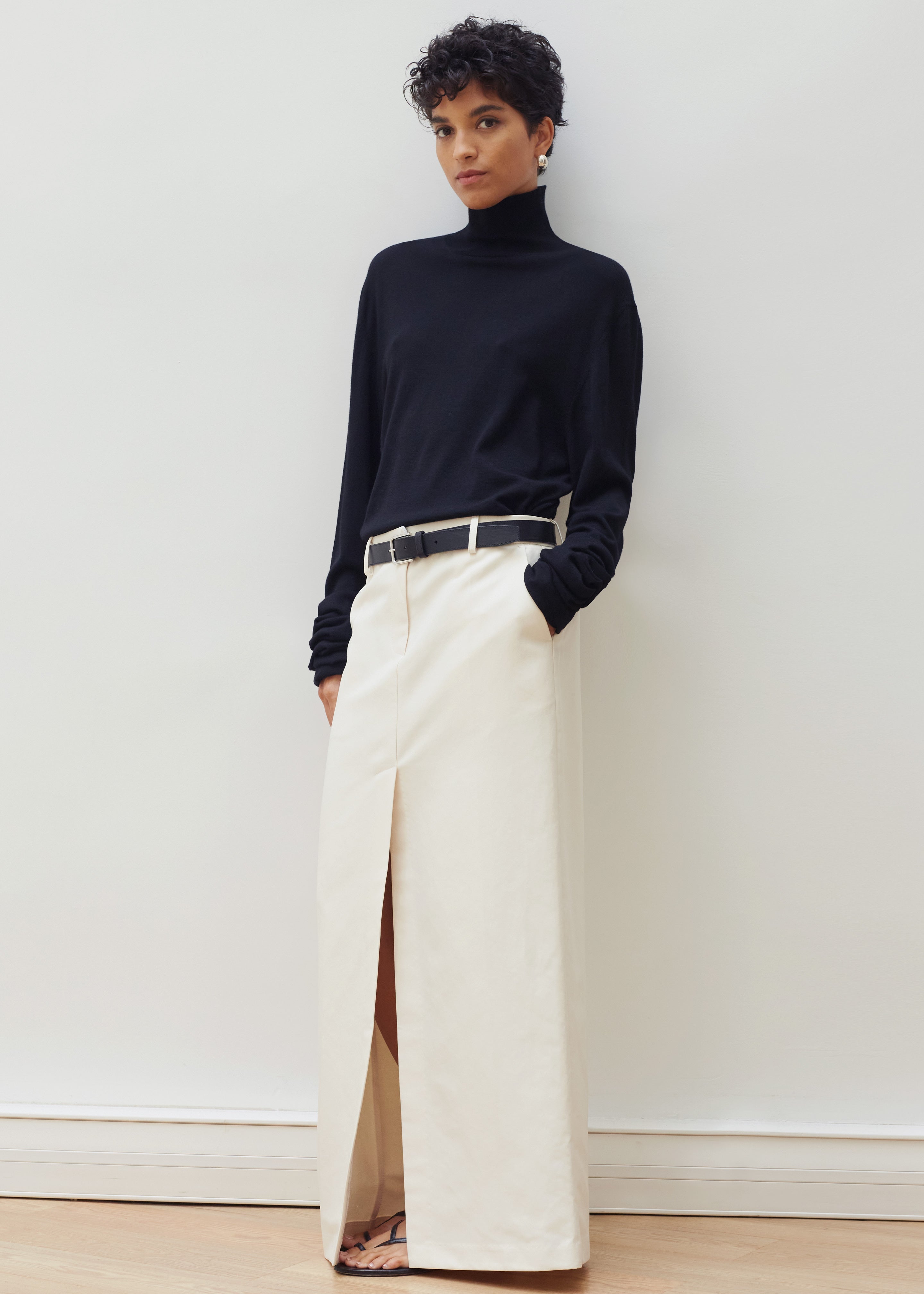 Versatile Cream Long Skirt