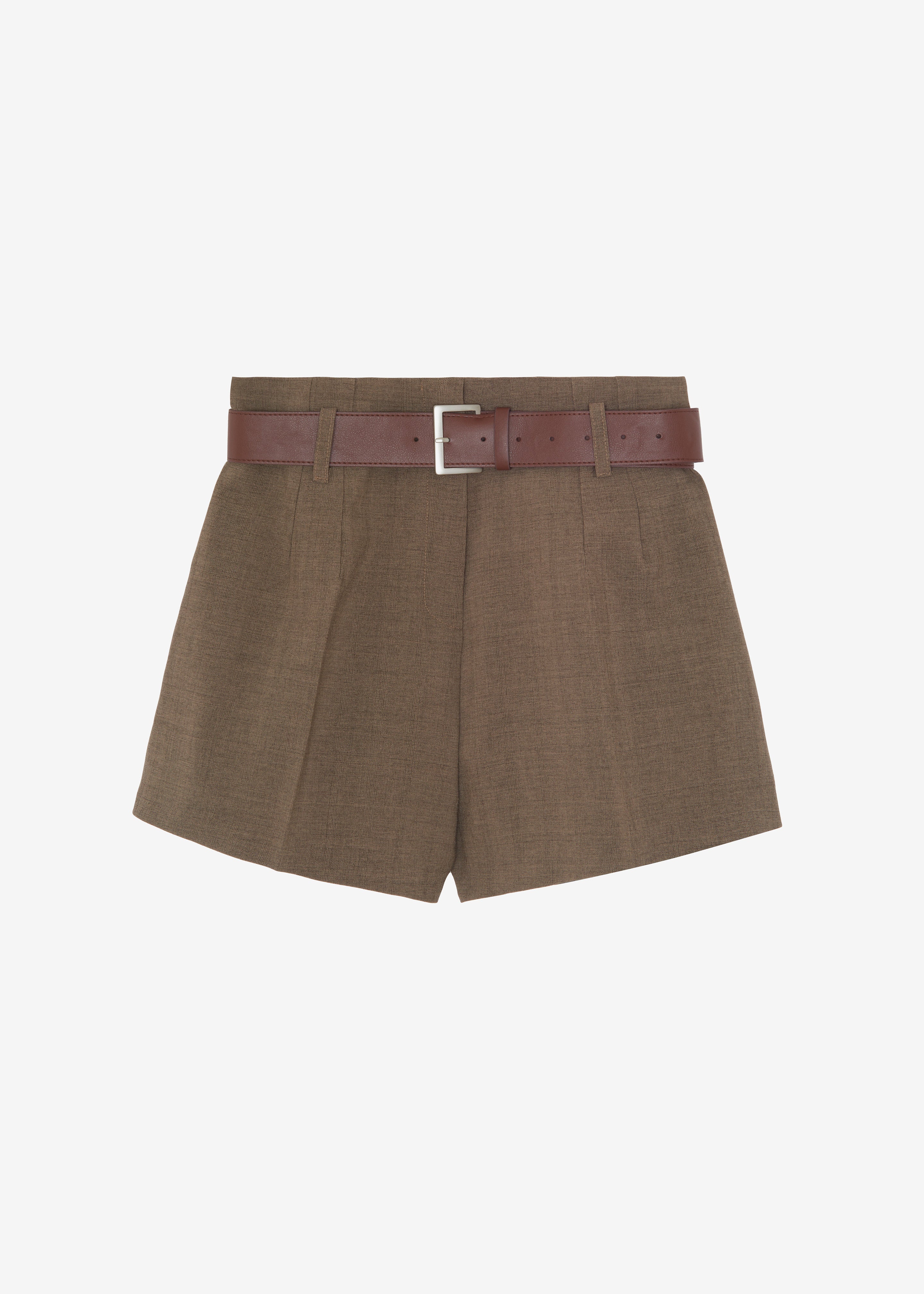 Chappell Belted Shorts - Brown - 13