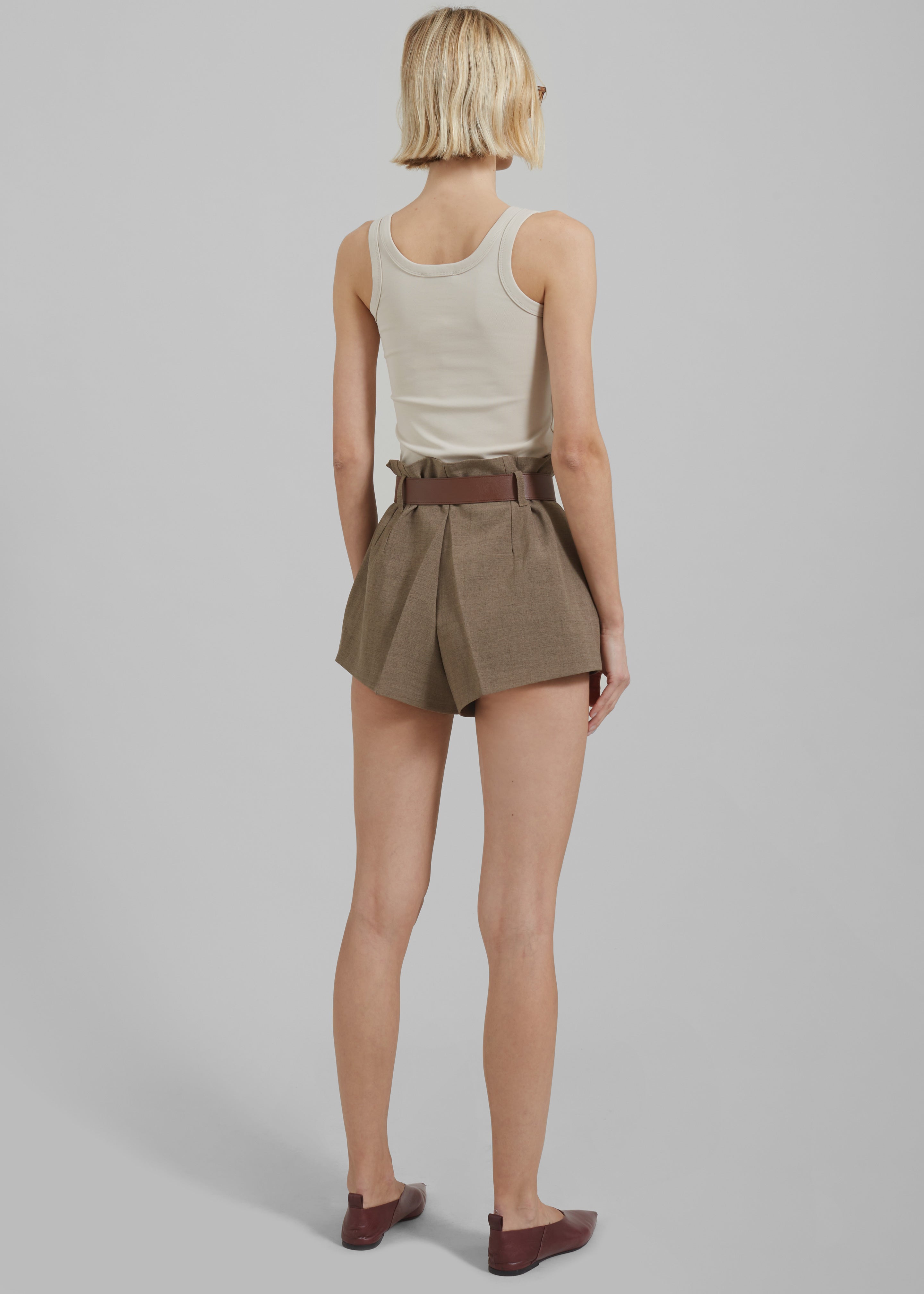 Chappell Belted Shorts - Brown - 12