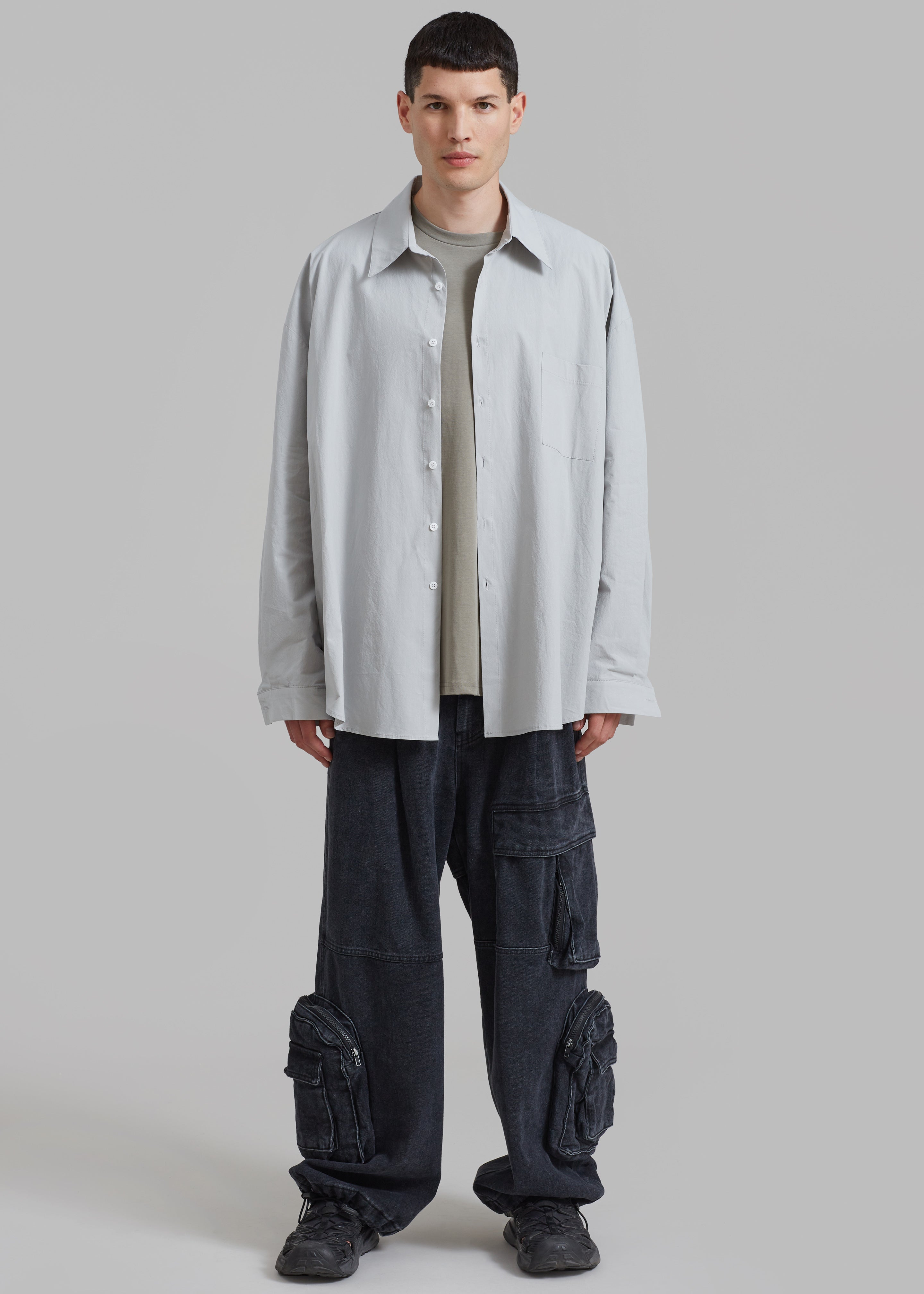 Darren Oversized Shirt - Grey – The Frankie Shop