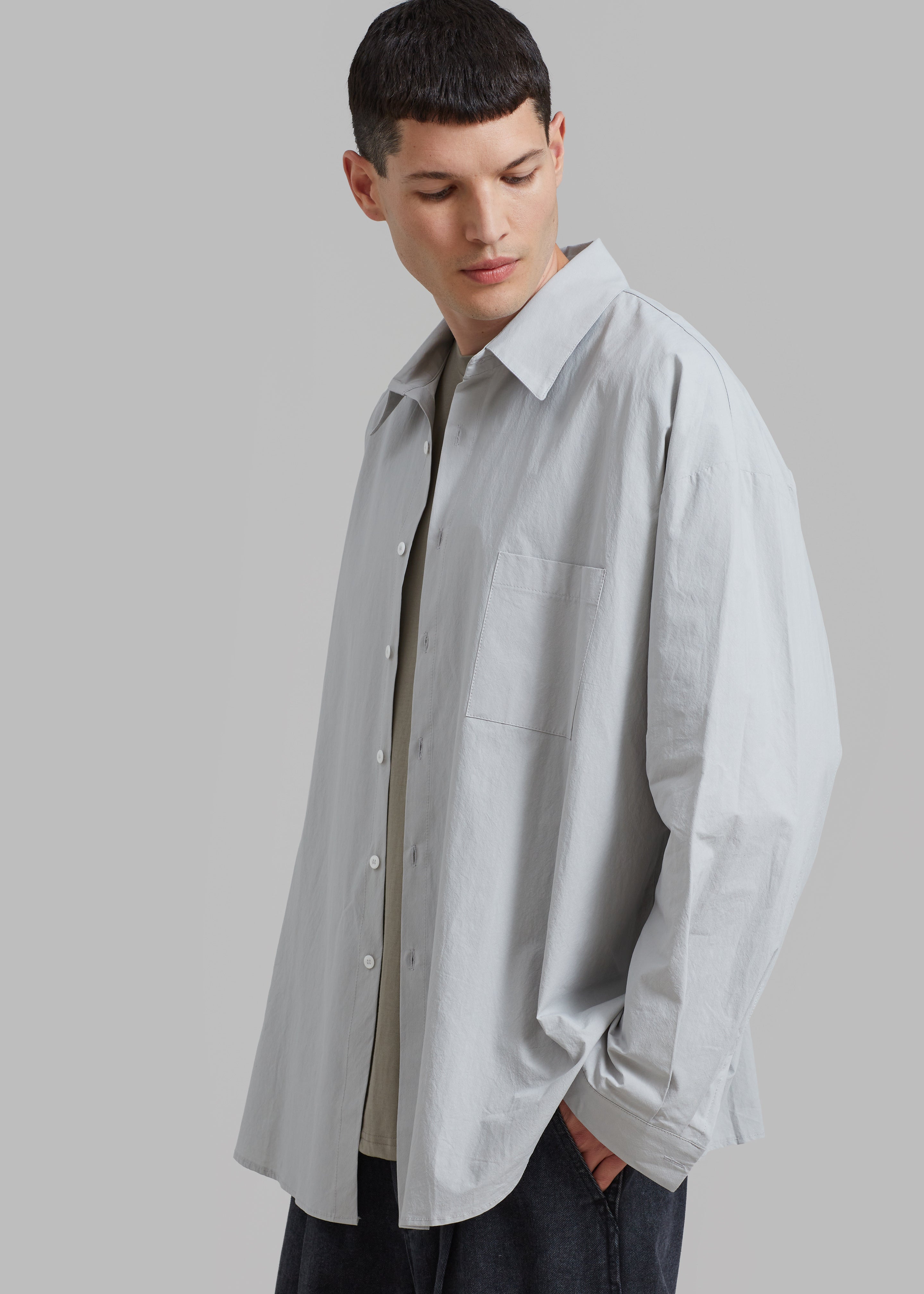 Darren Oversized Shirt - Grey - 4