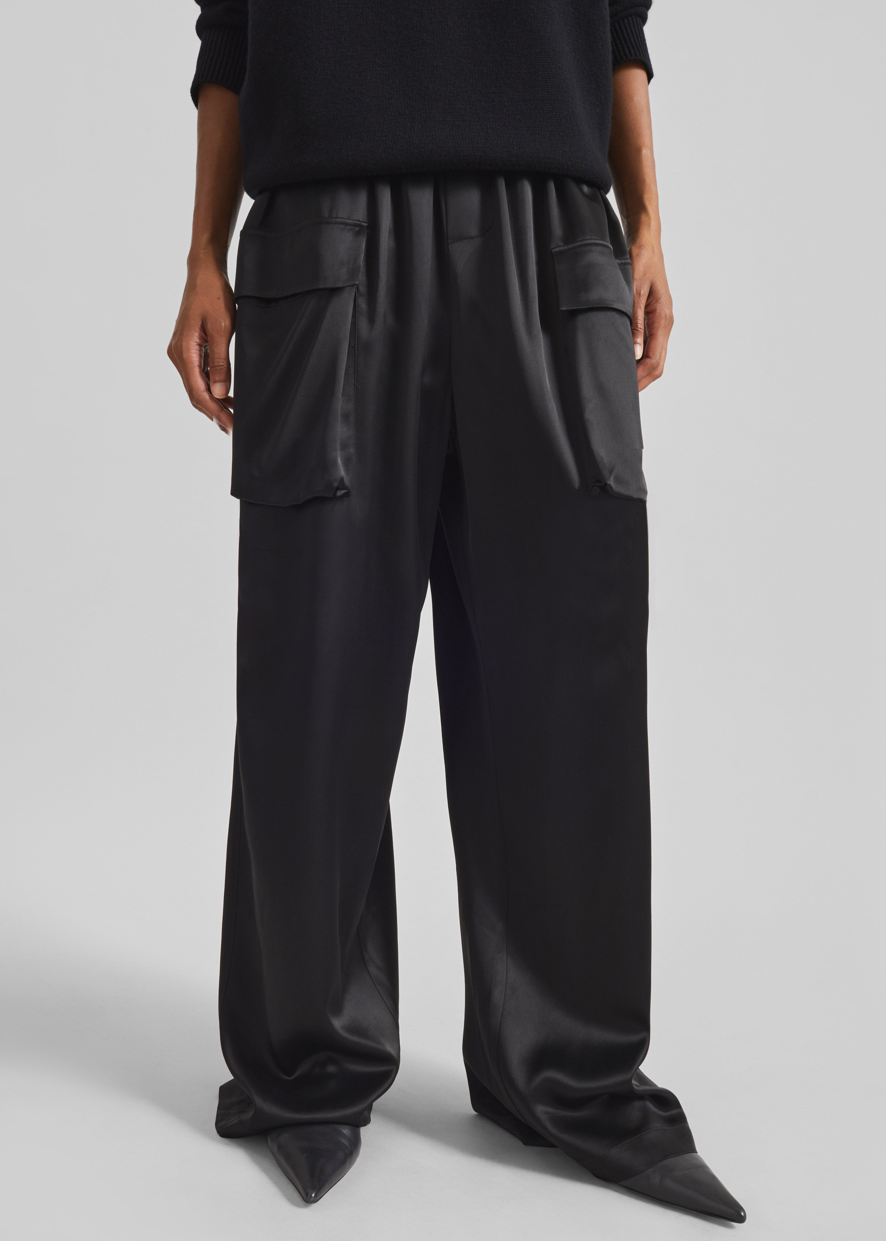 Delny Satin Cargo Pants - Black – The Frankie Shop