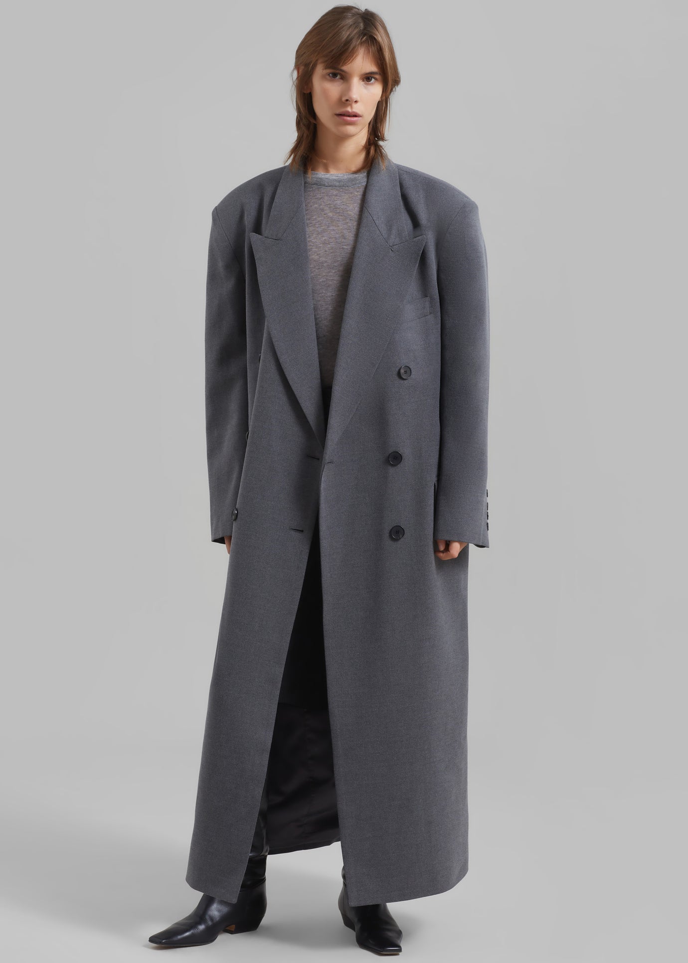 Delphina Long Coat - Grey