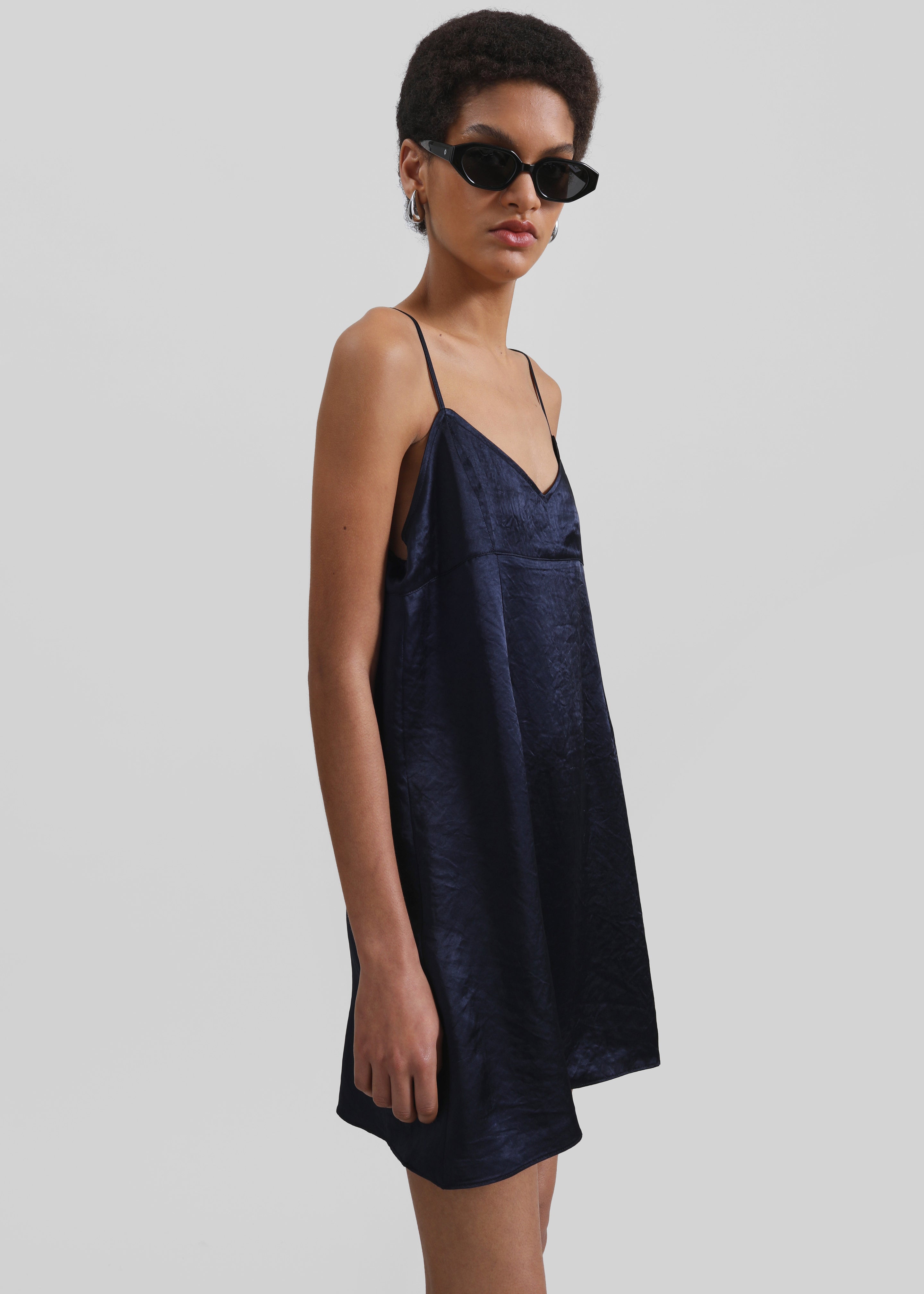 Elma Satin Mini Dress - Navy Elma Satin Mini Dress - Navy