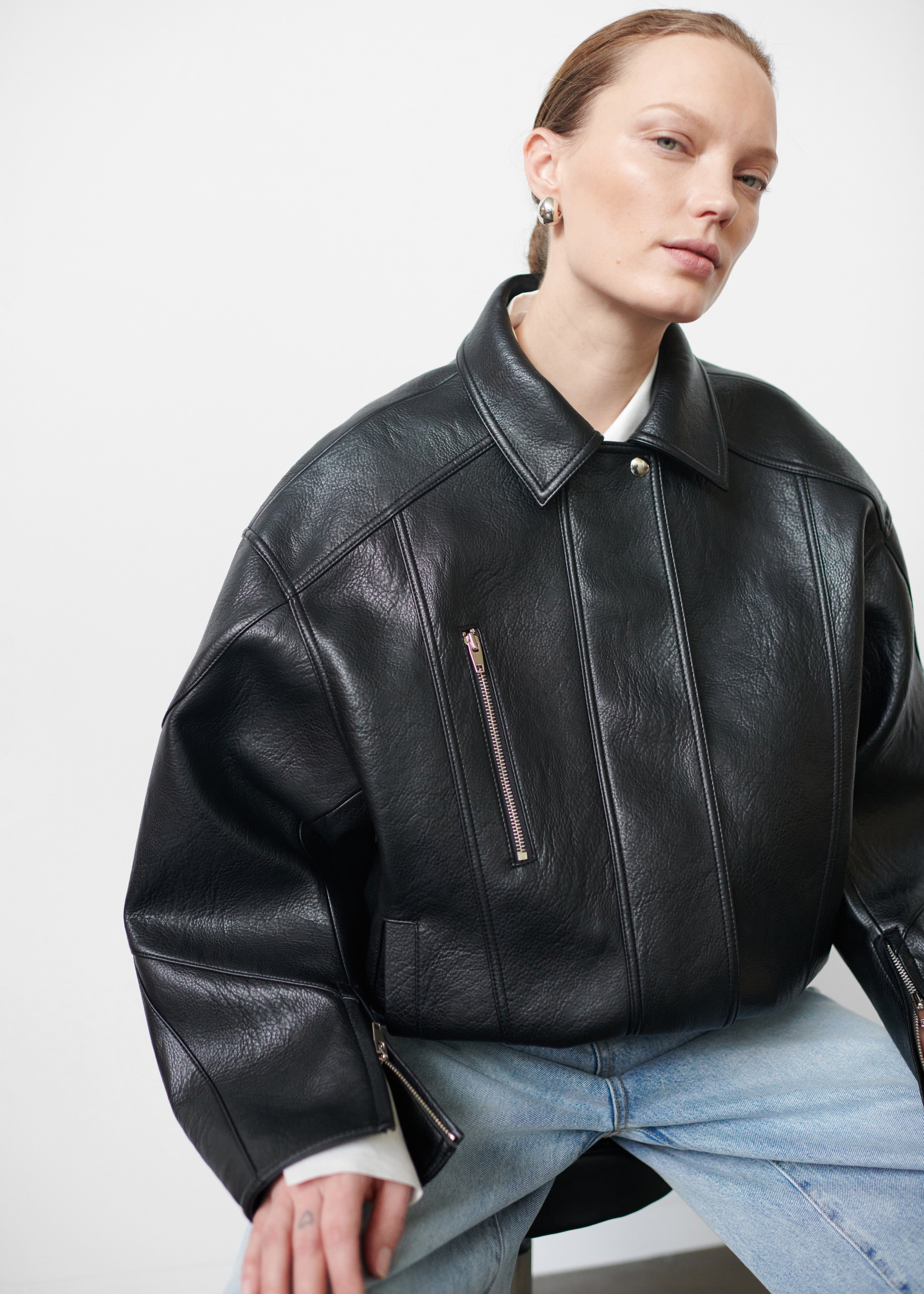 Enora Faux Leather Jacket - Black - 12