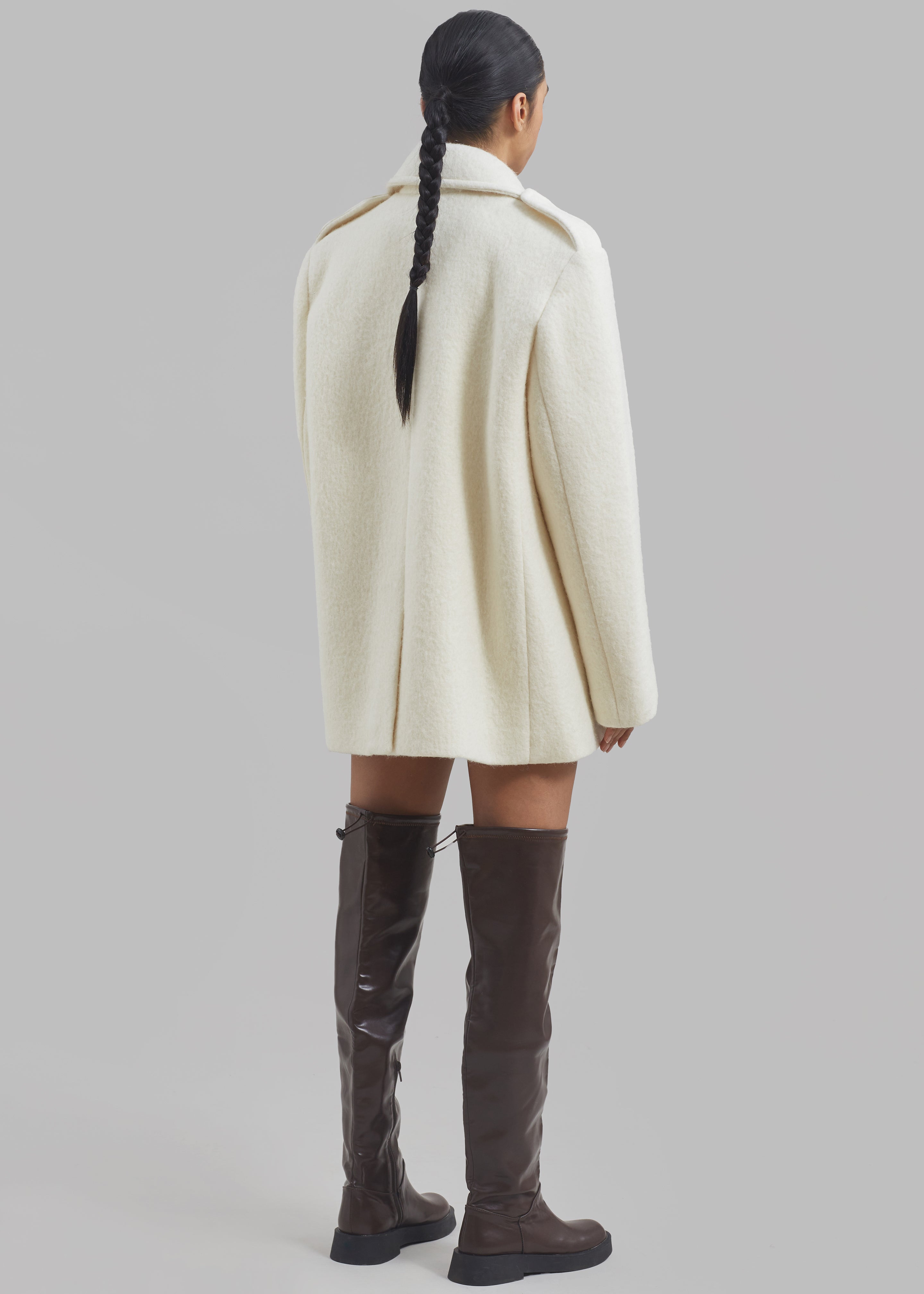 Esmae Wool Coat - White - 14