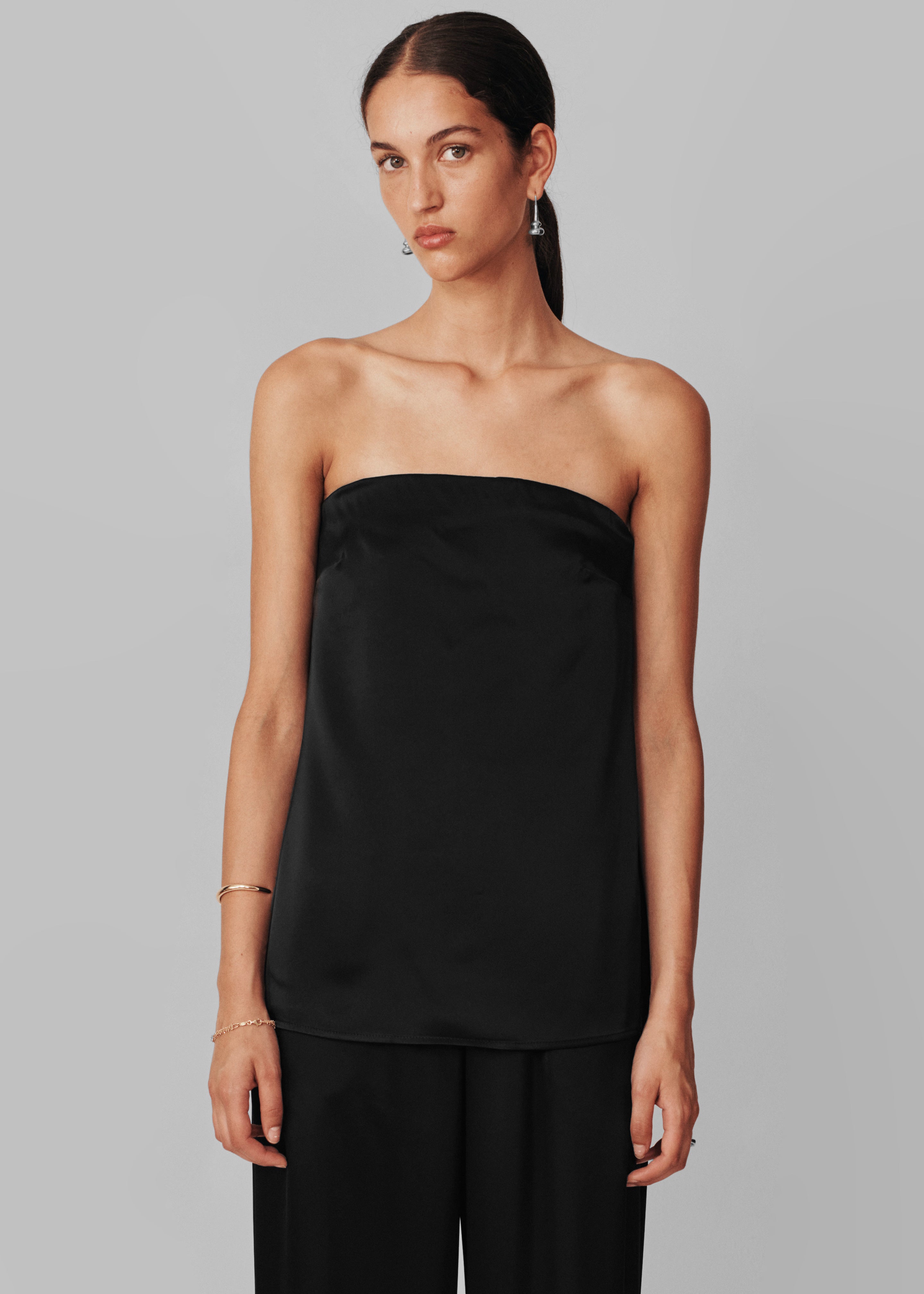 Black Strapless Camisole by Esse Studios on Sale