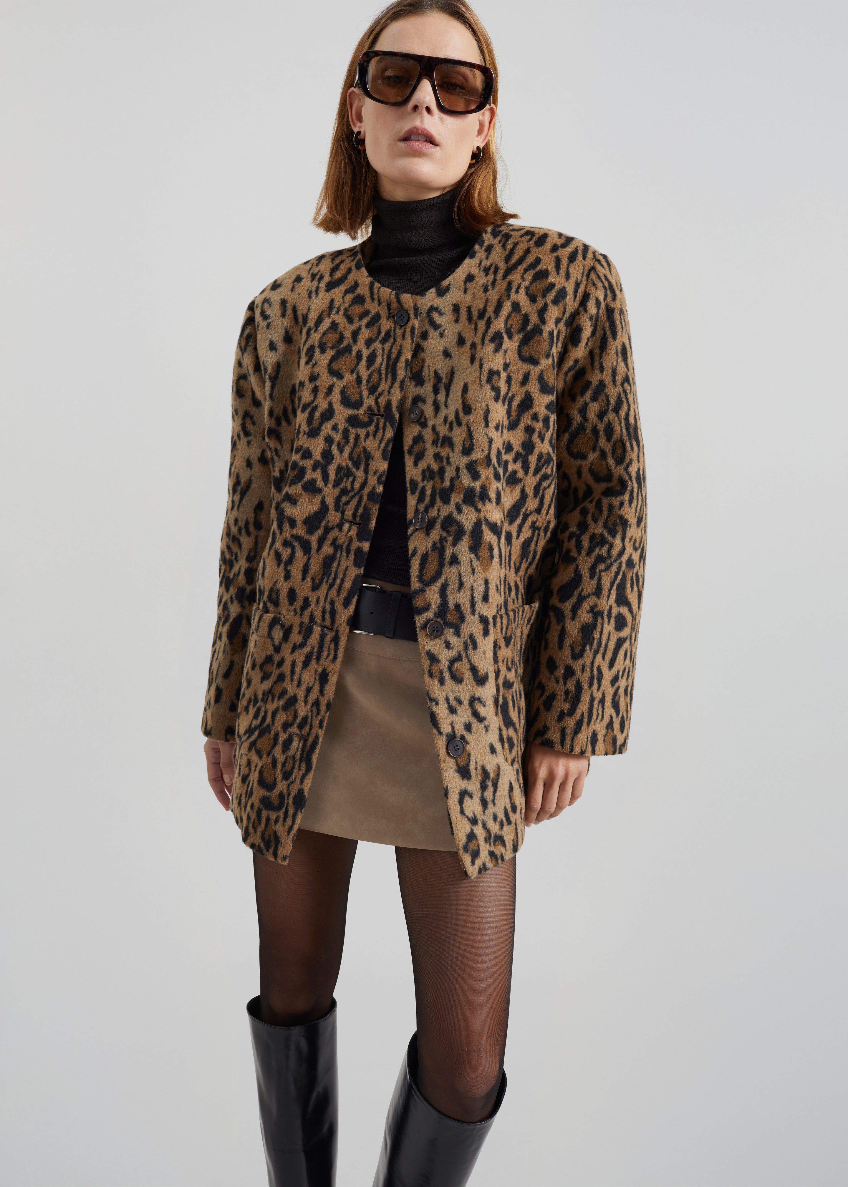 Evolene Boxy Jacket - Leopard Brown – The Frankie Shop