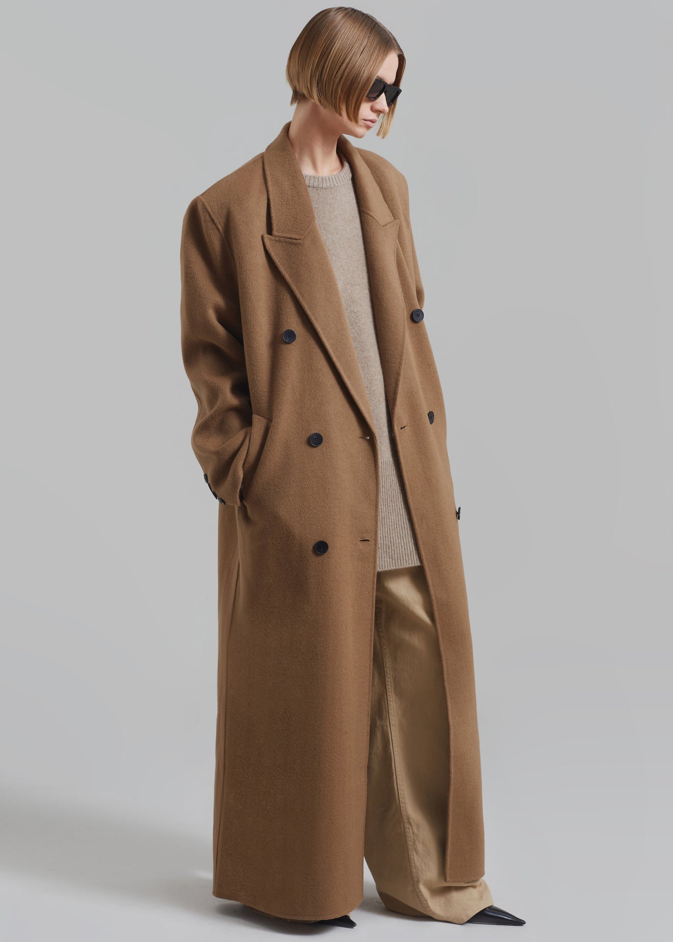 Gaia Double Breasted Coat - Camel - 1