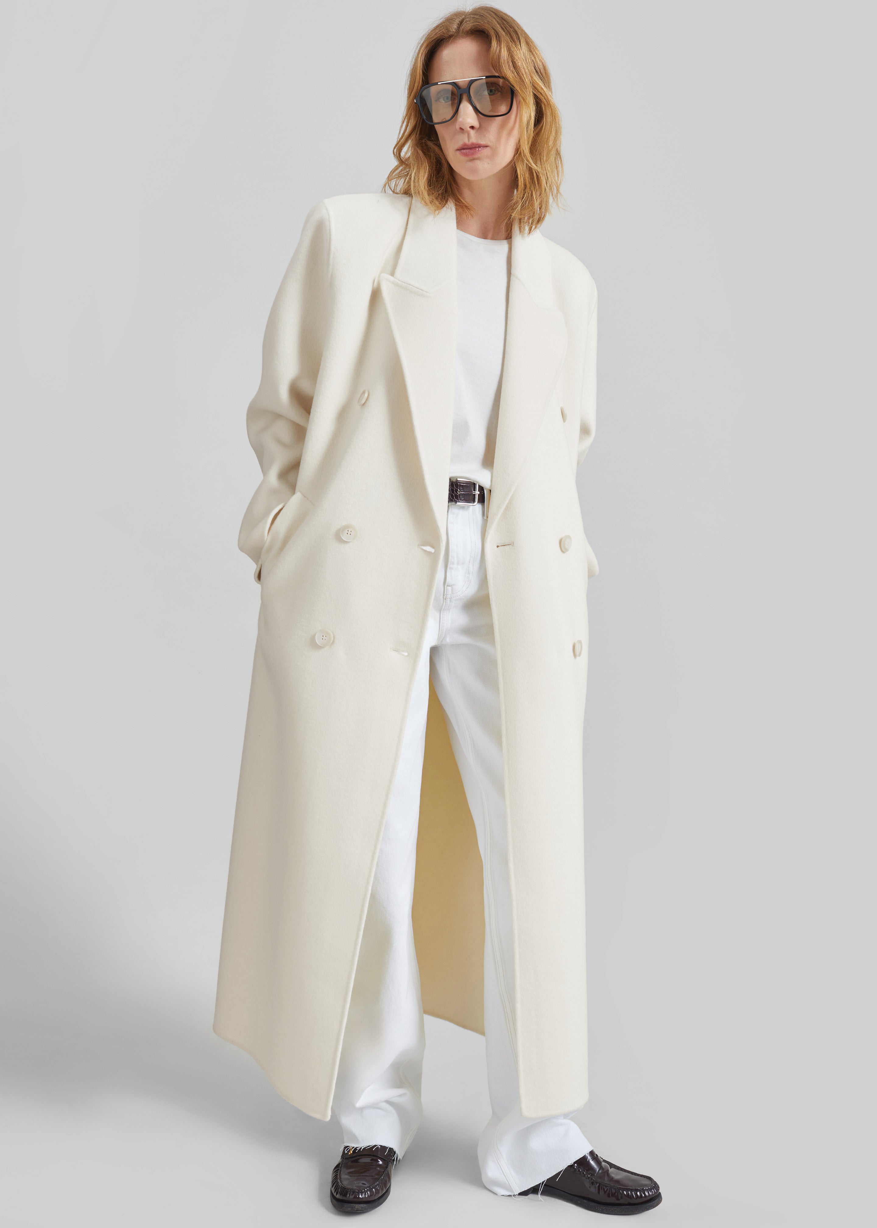 Gaia Double Breasted Coat - Ivory – The Frankie Shop