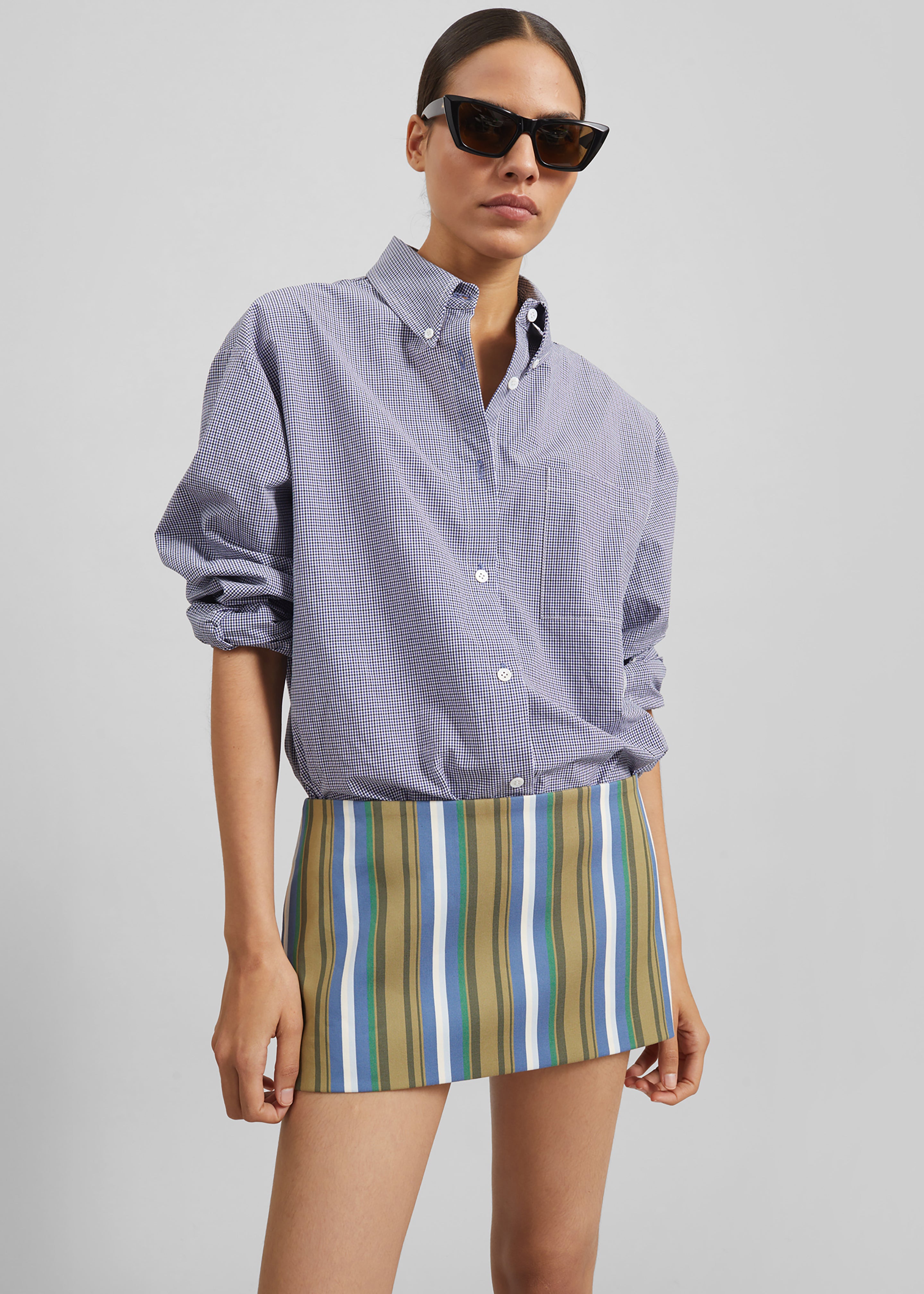 Hera Mini Skirt - Green Multi Stripe – The Frankie Shop