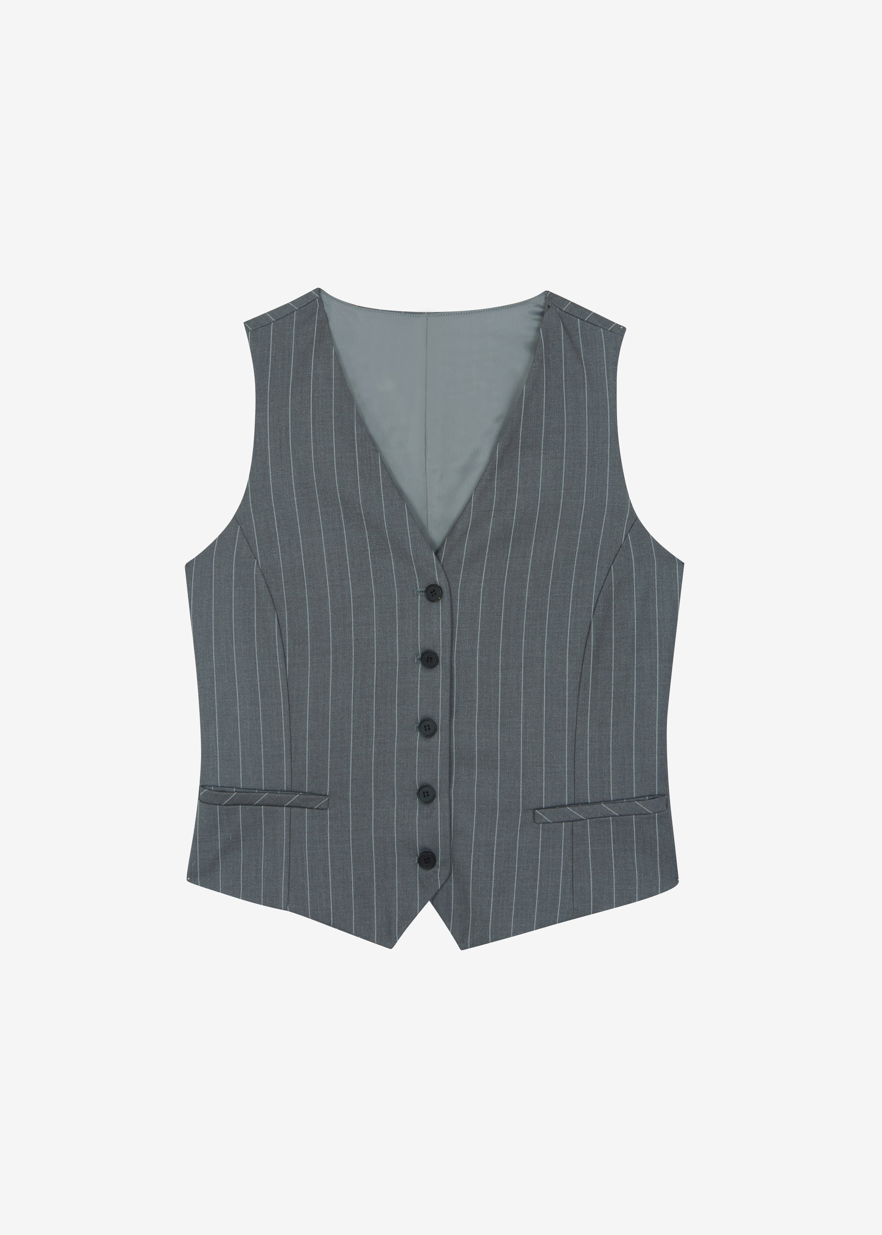 Holland Suit Vest - Charcoal/White Pinstripe - 12