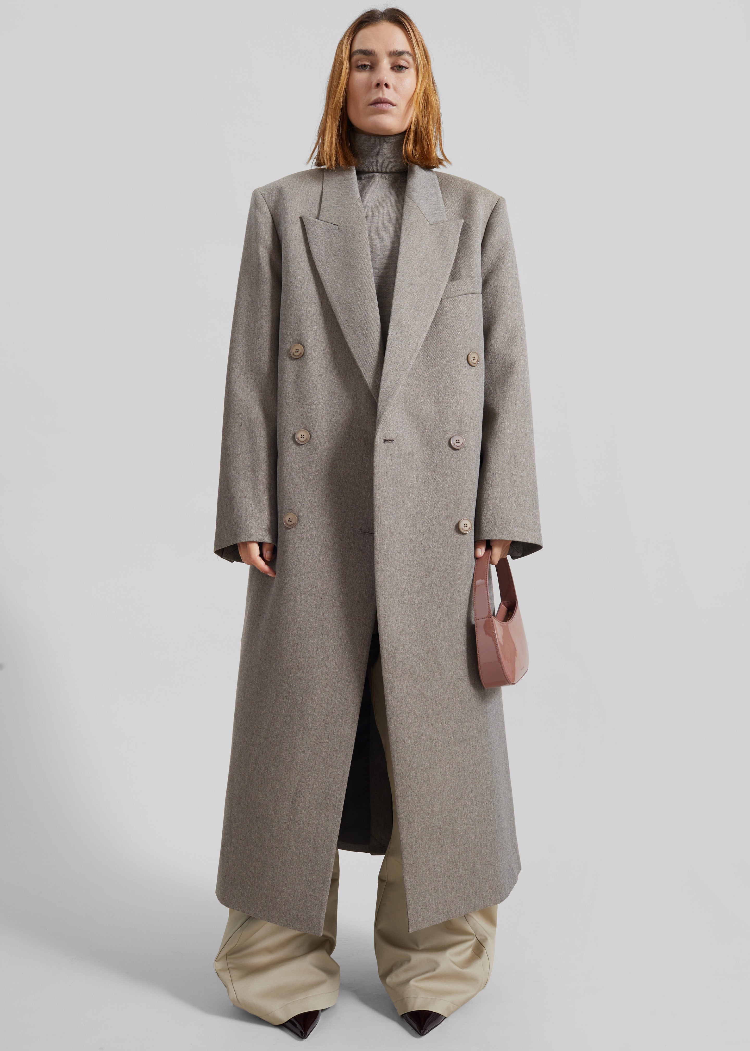 Jane Long Coat - Taupe Melange – The Frankie Shop