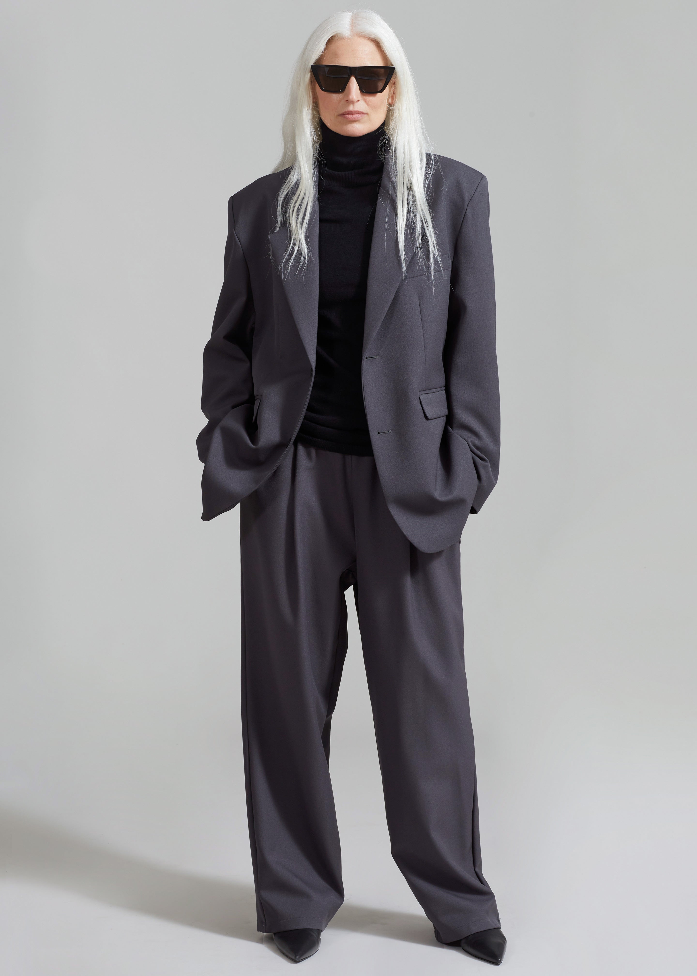ZARA Women’s Grey Check Jogger Waist Trousers Elasticated Waist UK Size L  (14)