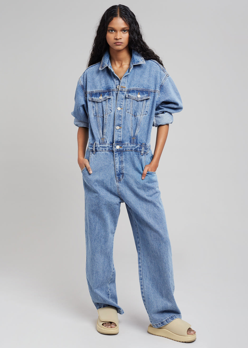 Jas Denim Jumpsuit - Dark Indigo – The Frankie Shop