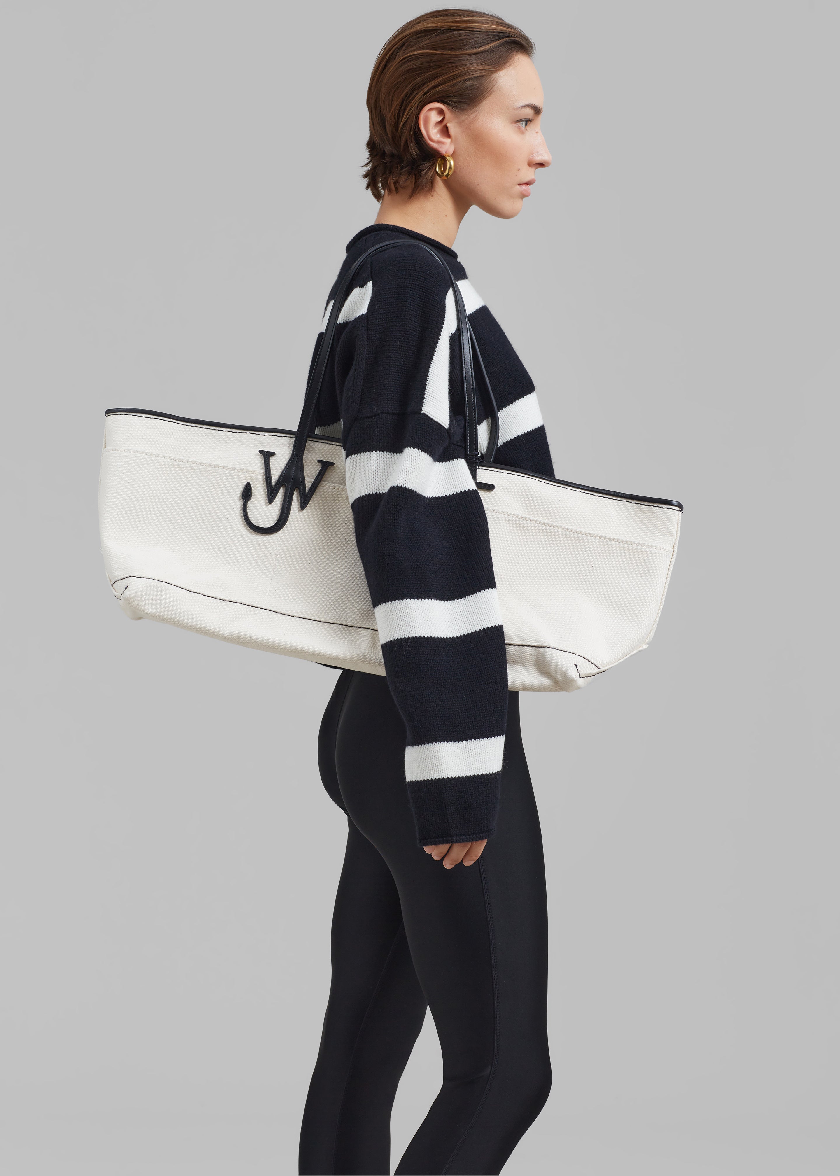 JW Anderson Anchor Stretch Tote - Natural/Black - 4