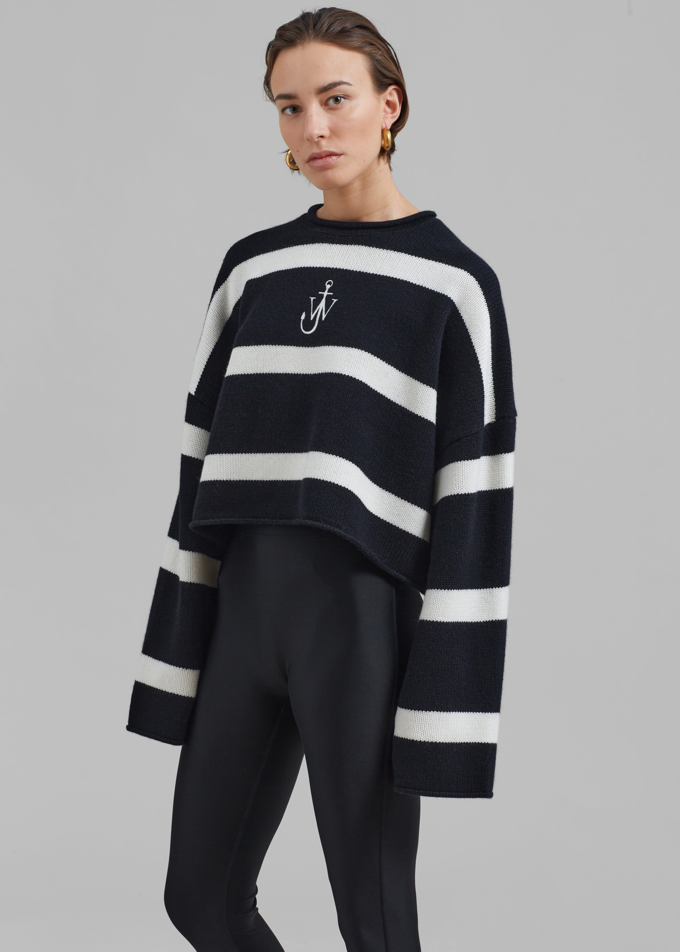 JW Anderson Cropped Anchor Jumper - Black/White – The Frankie Shop