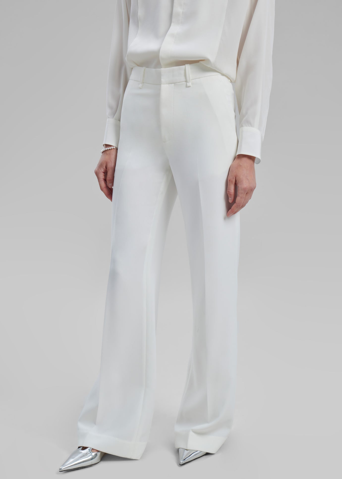 Katie Flared Pants - Ivory - 1