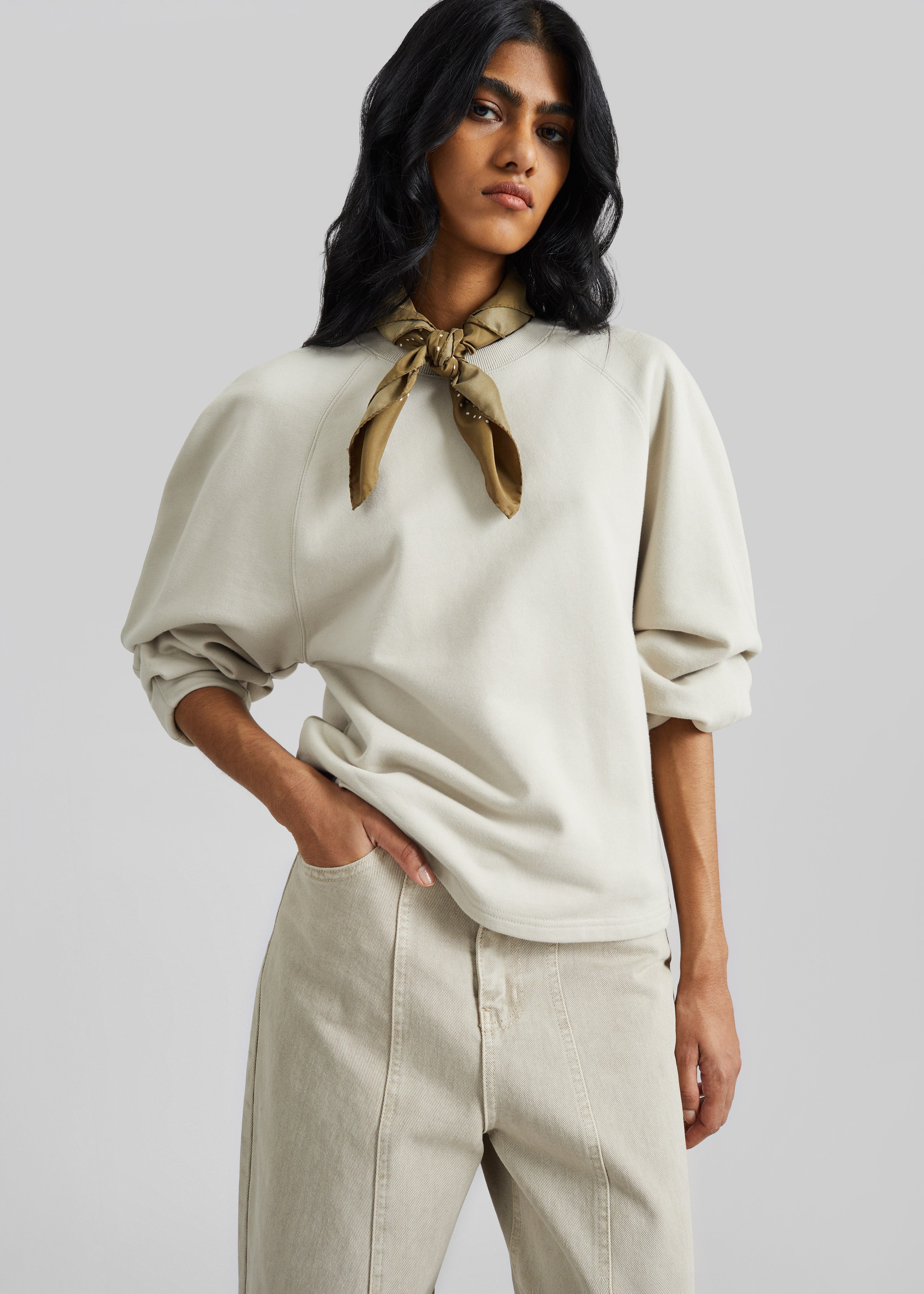 Kenitra Balloon Sleeve Sweatshirt - Beige – The Frankie Shop