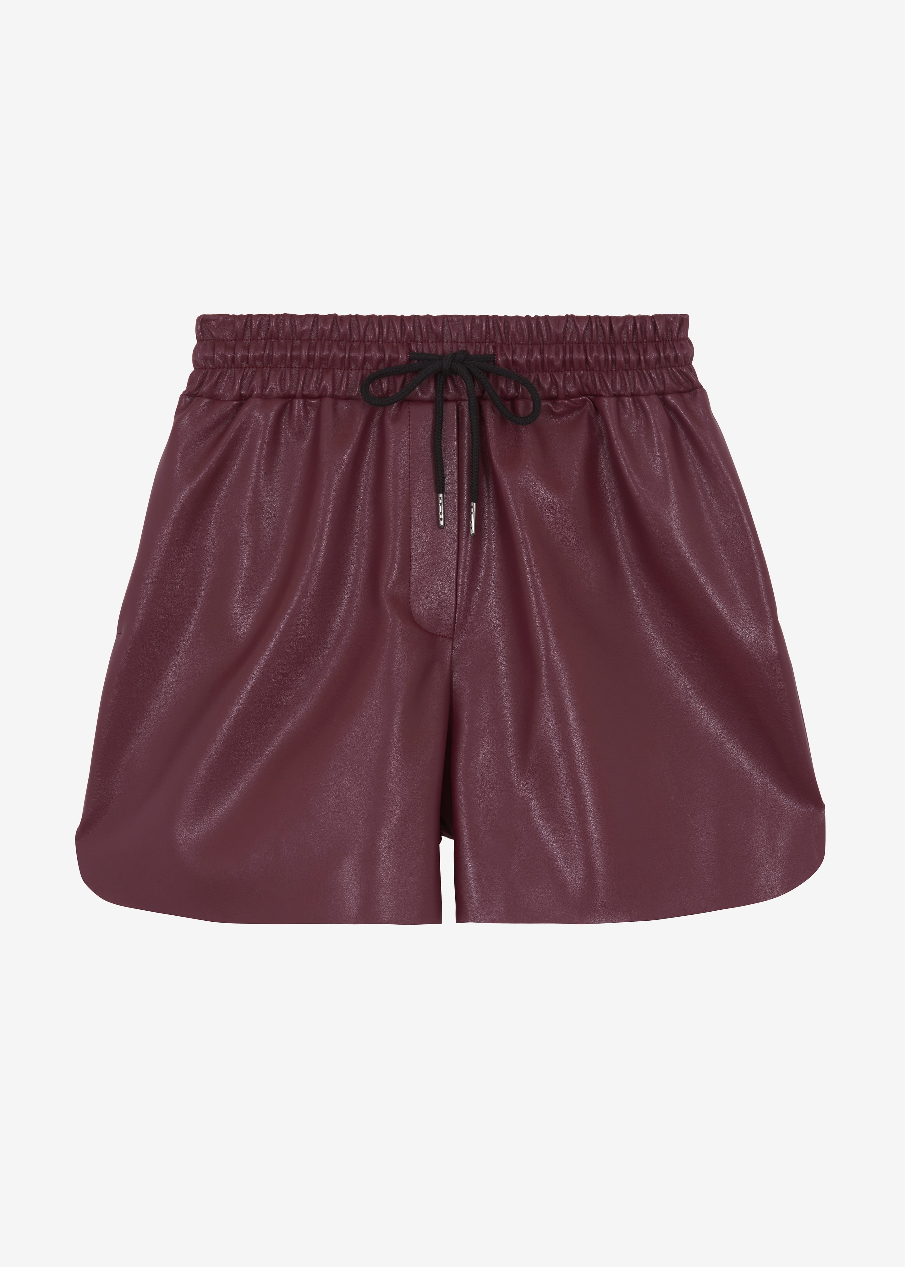 Kine Faux Leather Shorts - Burgundy - 8
