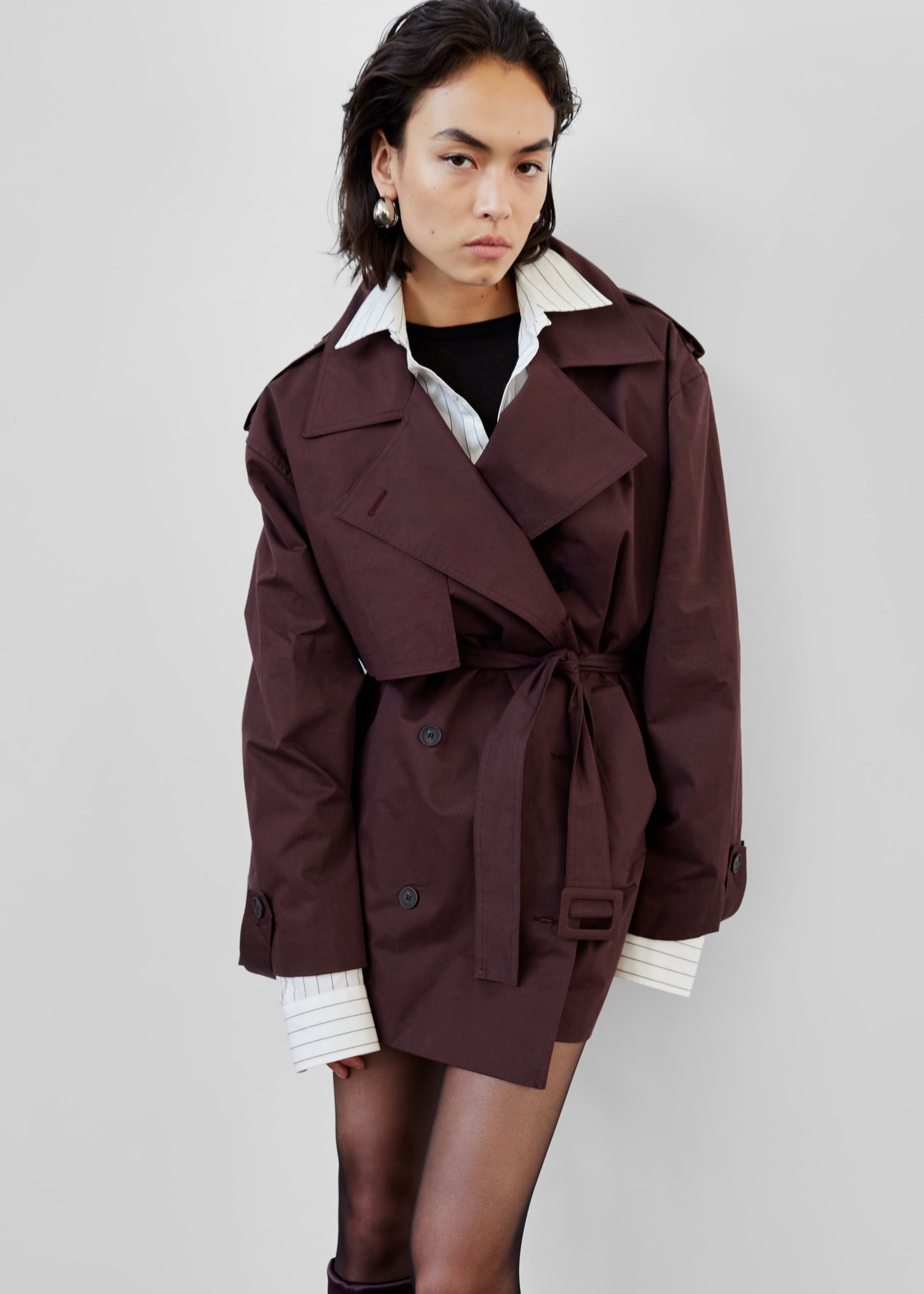 Short trench popular coat from Italy