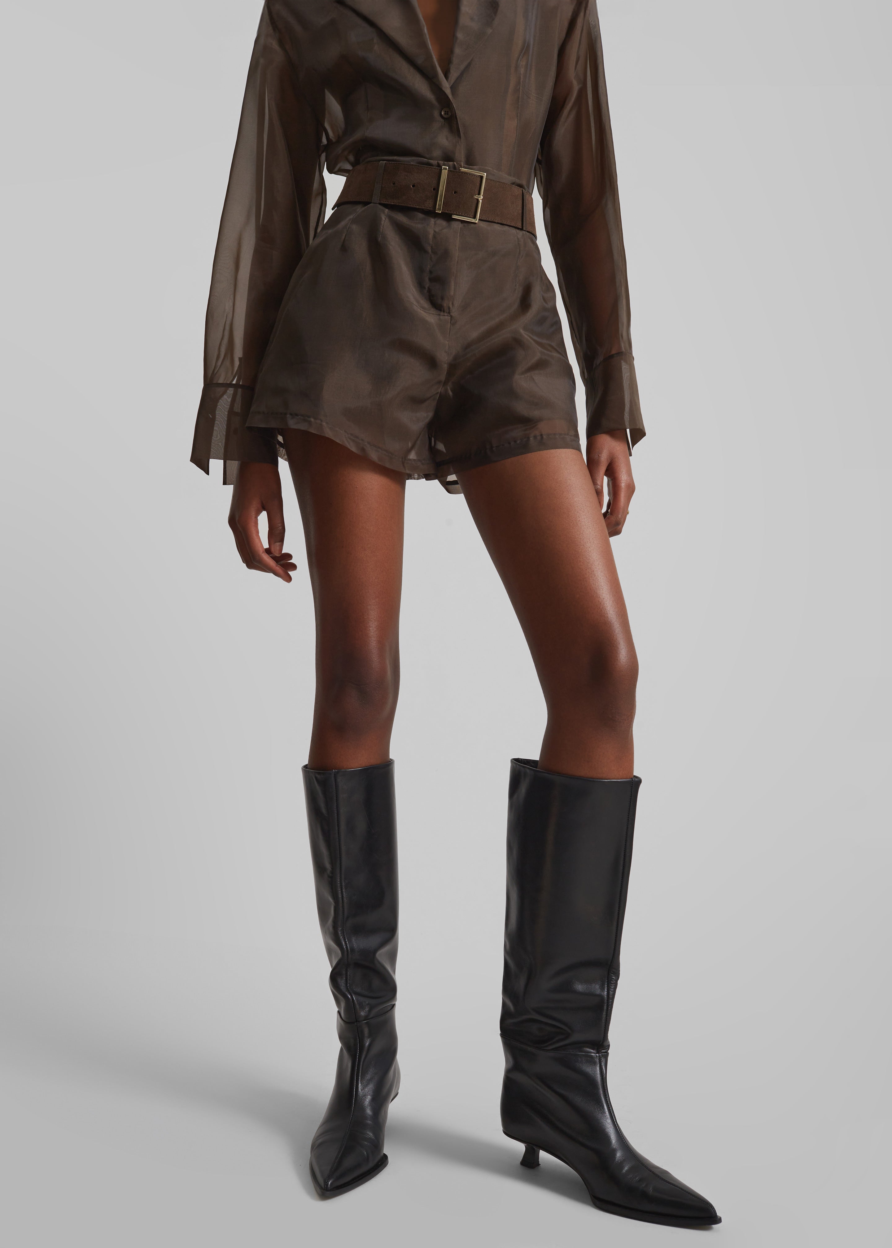 Lise Sheer Shorts - Brown – The Frankie Shop