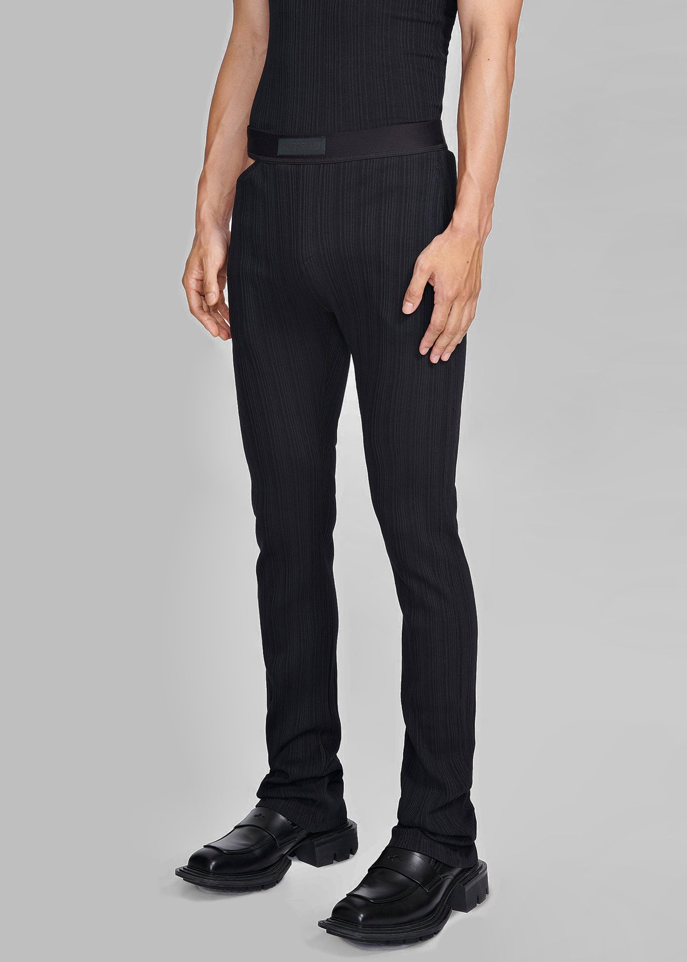 Louis Gabriel Nouchi Flared Loungewear Pants With Signature Opening - Black - 1