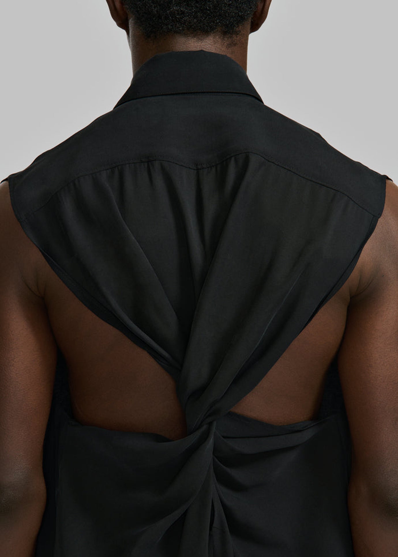 Louis Gabriel Nouchi Sleeveless Shirt With Back Twist - Black - 1