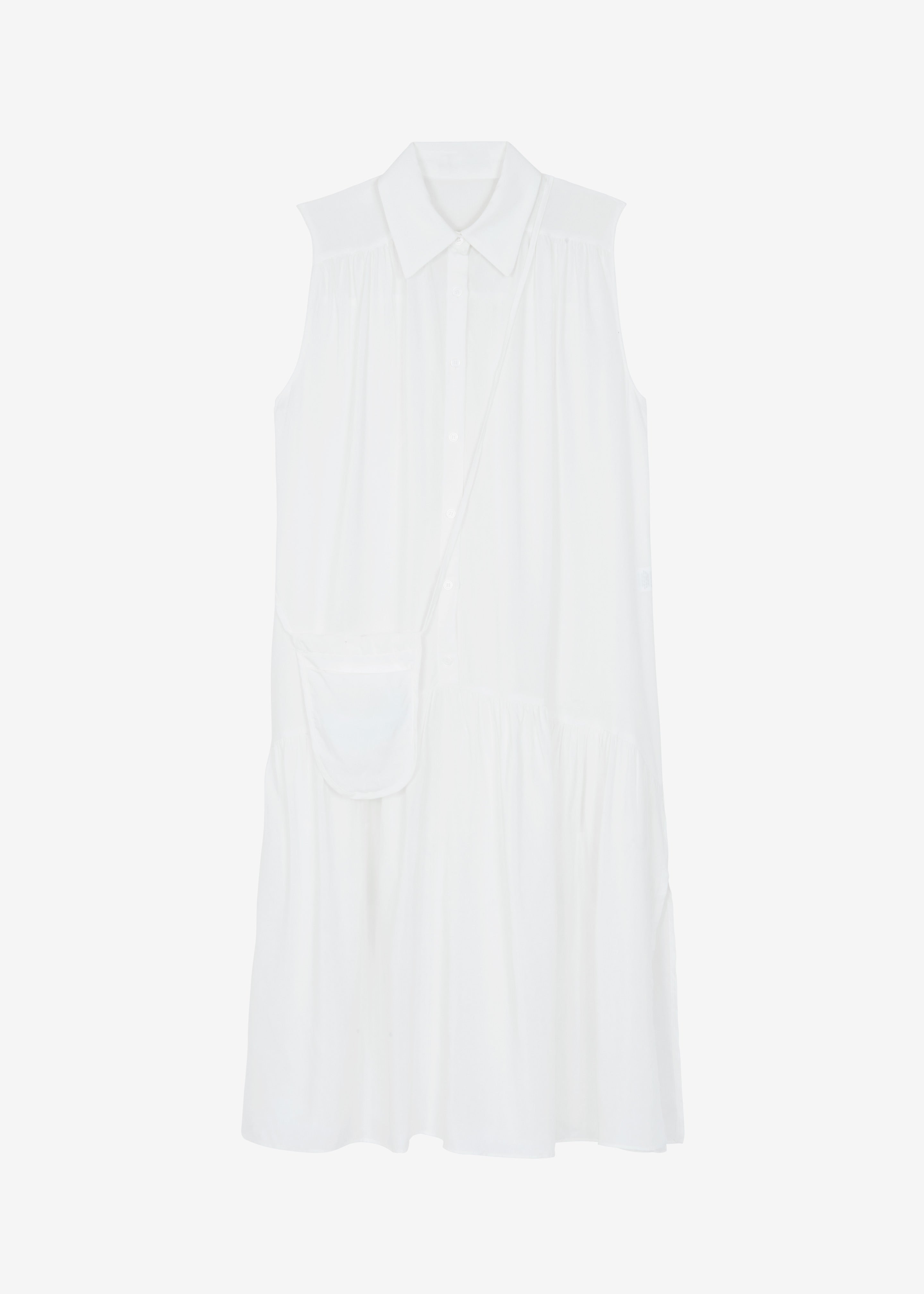 Maela Button Up Midi Dress - White - 12