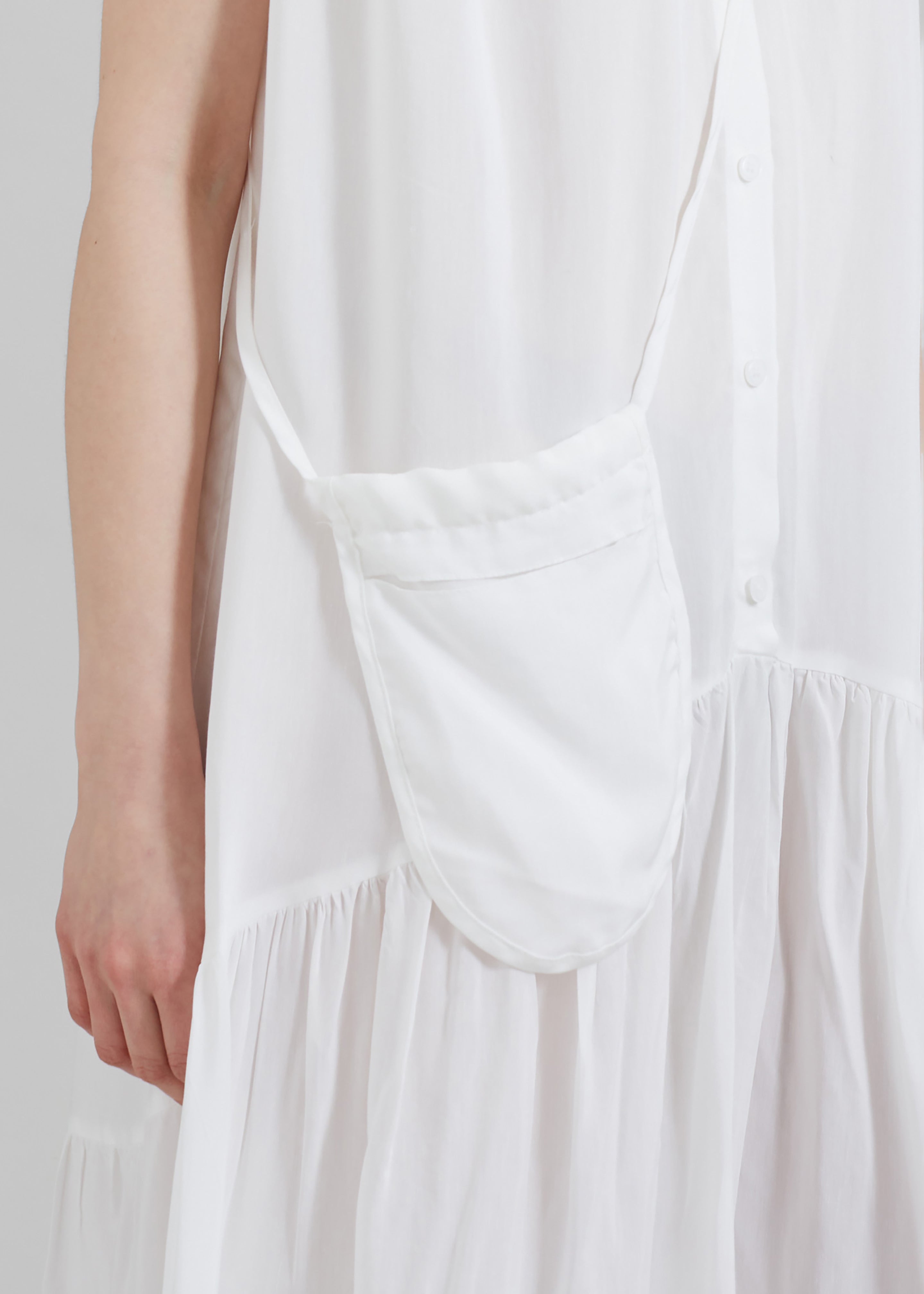 Maela Button Up Midi Dress - White - 9