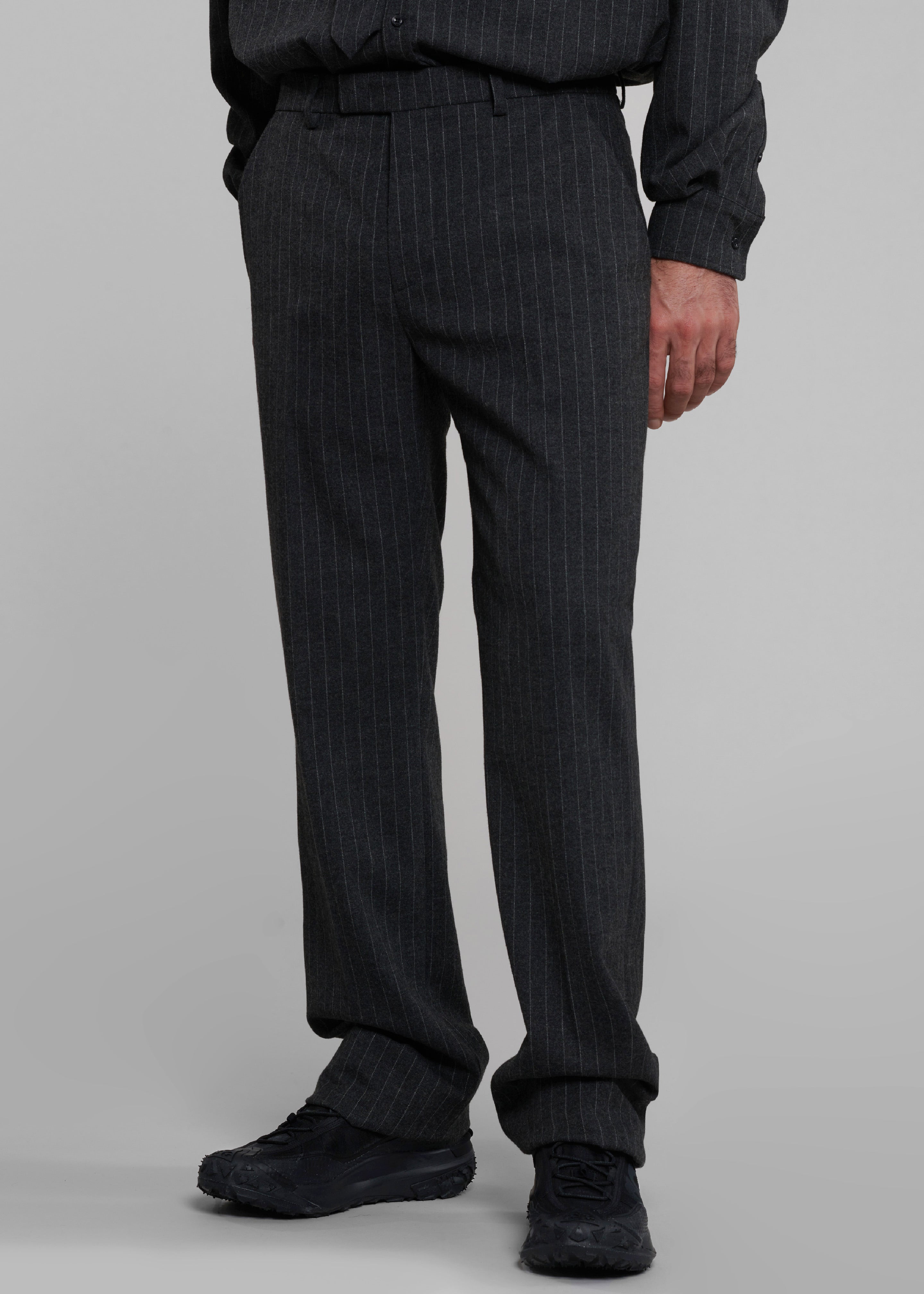 Mason Wool Trousers - Dark Grey/White Pinstripe Mason Wool Trousers - Dark Grey/White Pinstripe