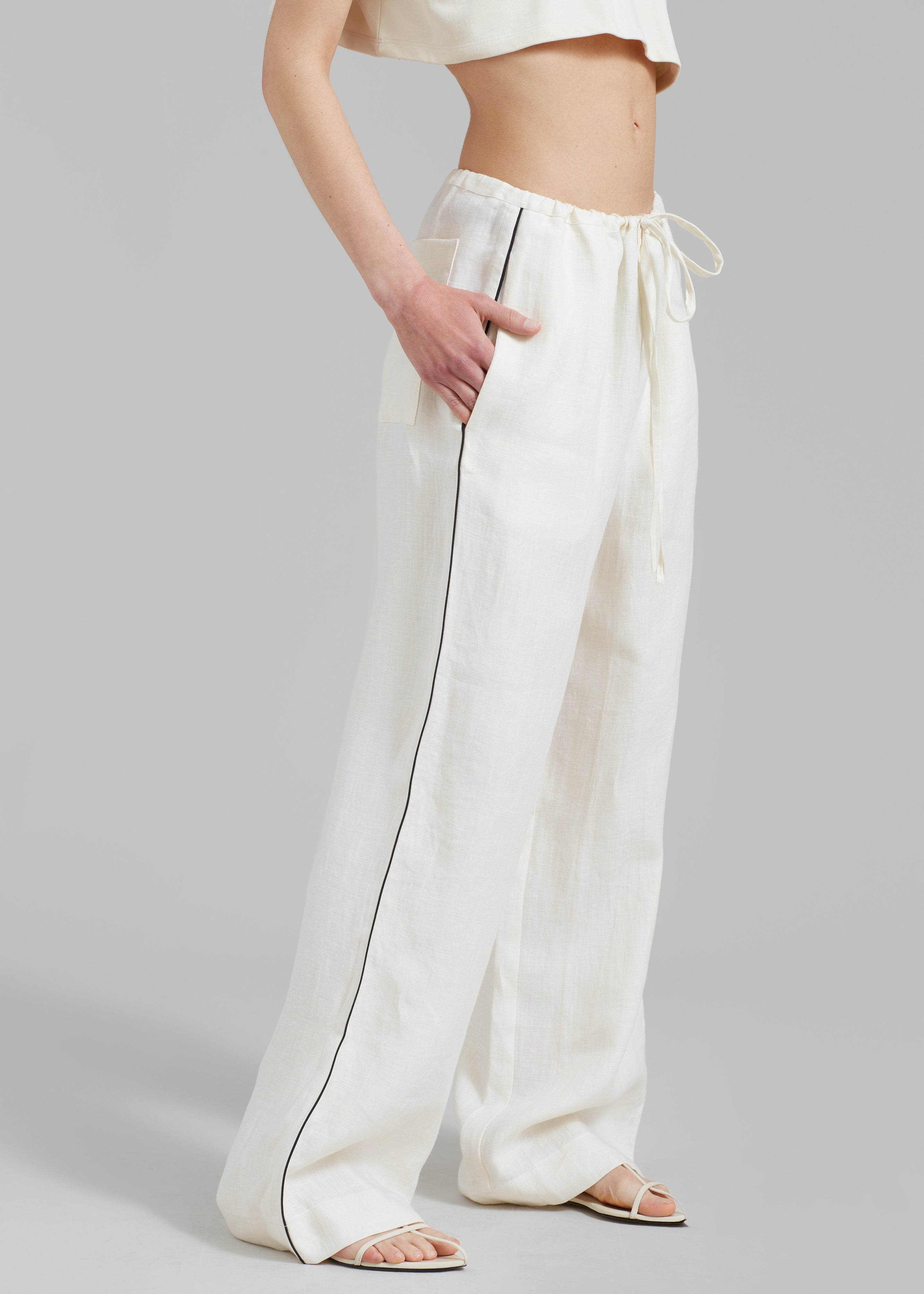 MATIN Piping Drawstring Pant - Natural