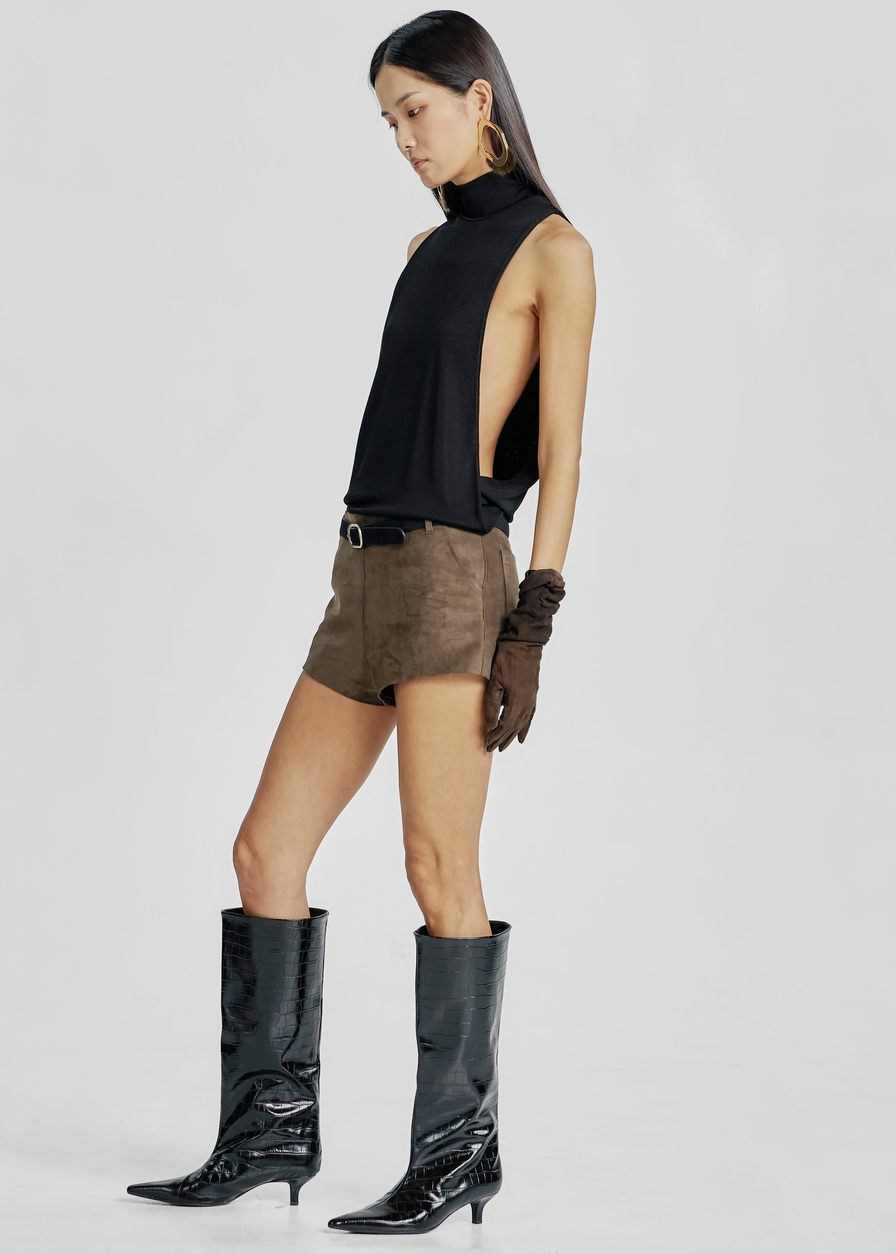 Maxen Mock Neck Bodysuit - Black – The Frankie Shop