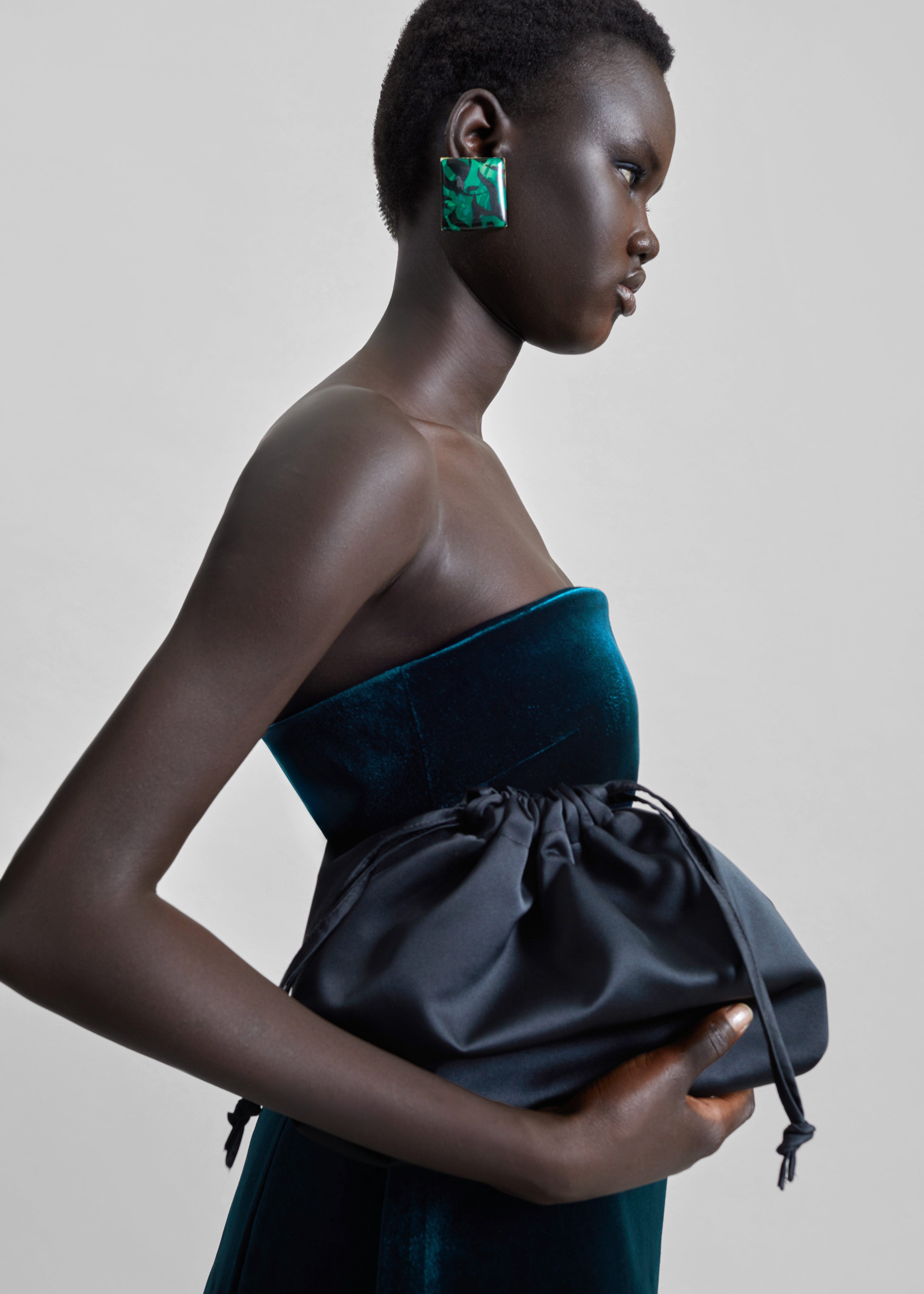 Morgan Satin Small Pouch - Black – The Frankie Shop